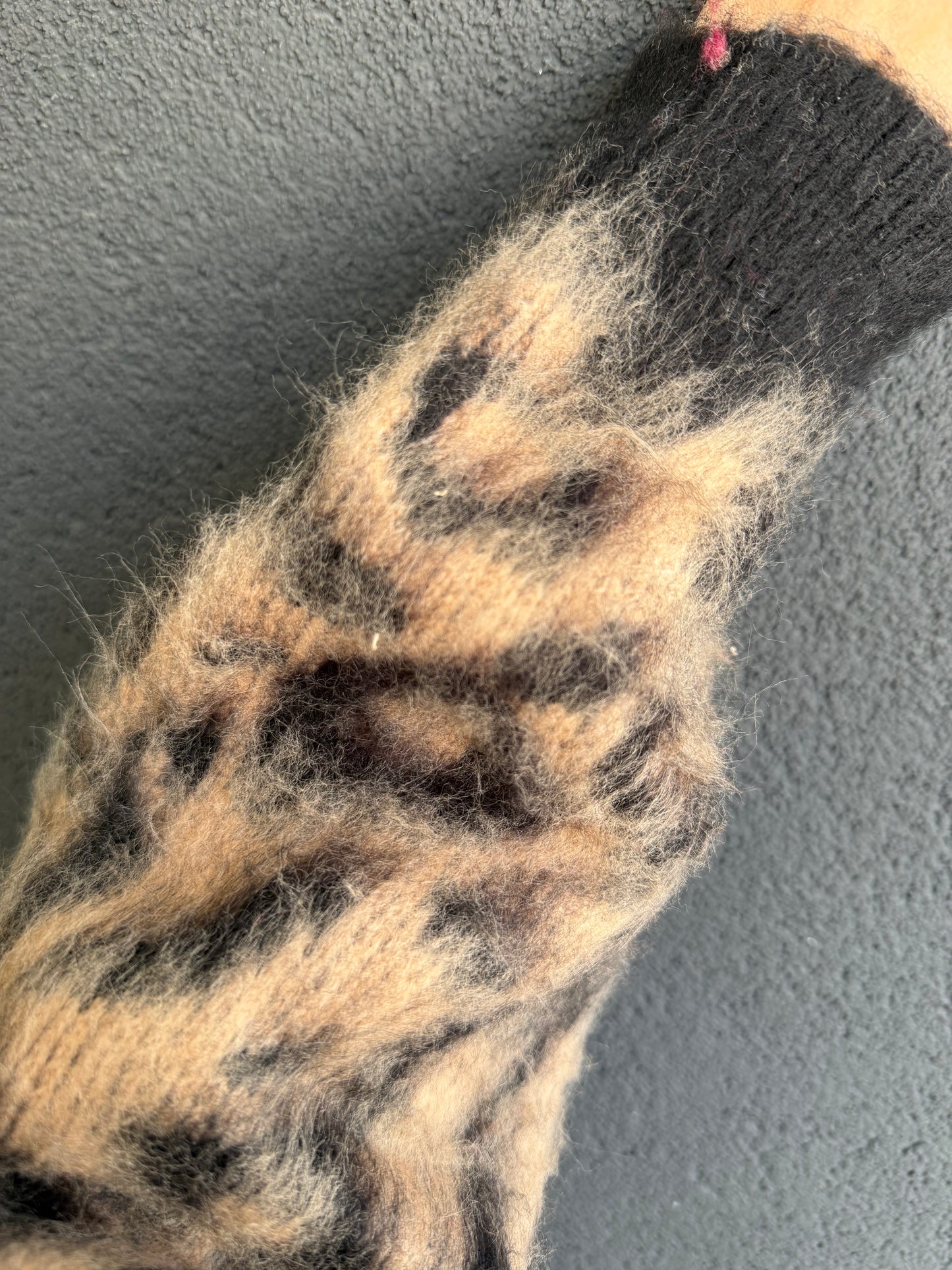 Ozi Kahve Leopar Kaşmir Kazak