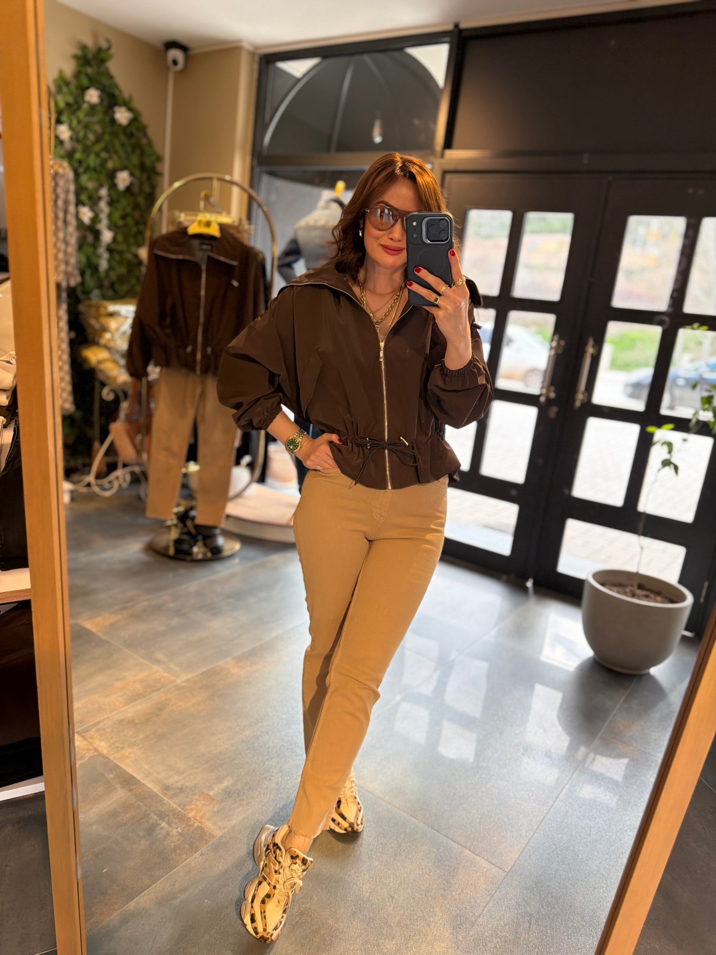 Krista Kahve Büzgülü Ceket