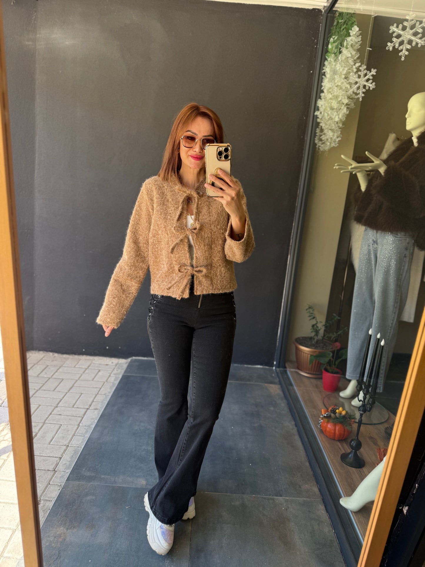 Creyn Kahve Keçe Hırka