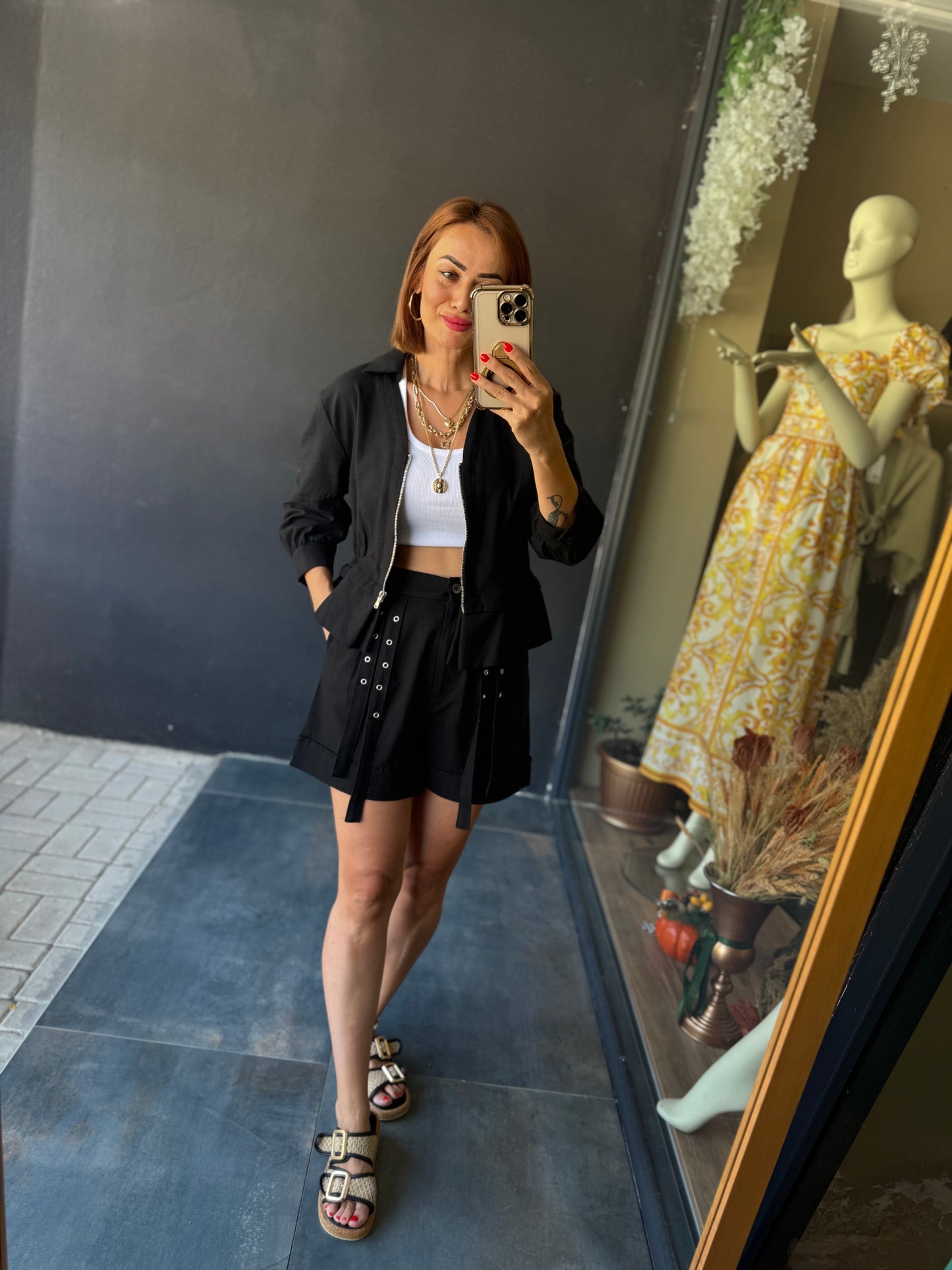 Ateks Siyah Ceket & Şort Takım