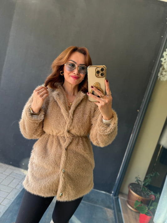 Paris Bej Premium Kürk