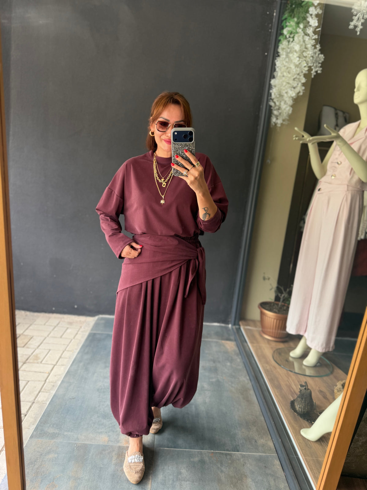 Prenses Bordo Pike Modal Takım