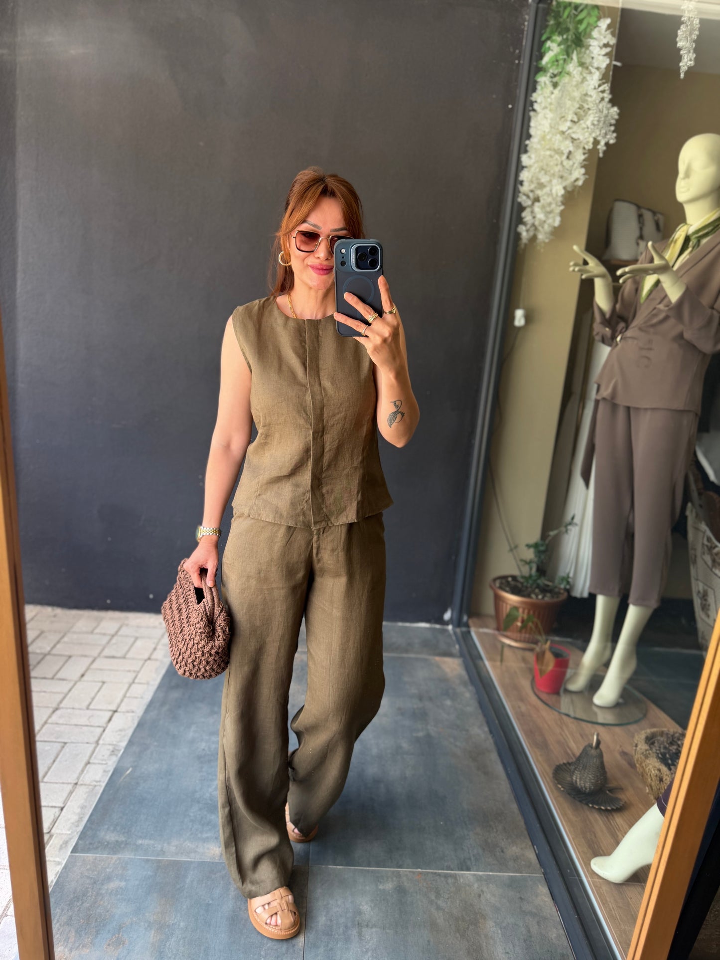 Haki Premium Keten İkili Takım