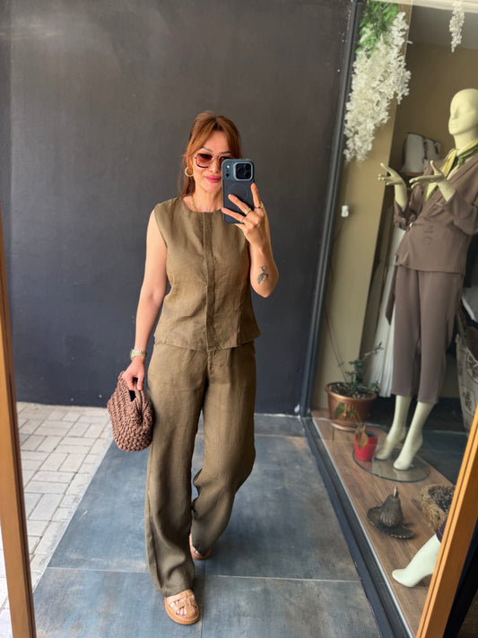 Haki Premium Keten İkili Takım