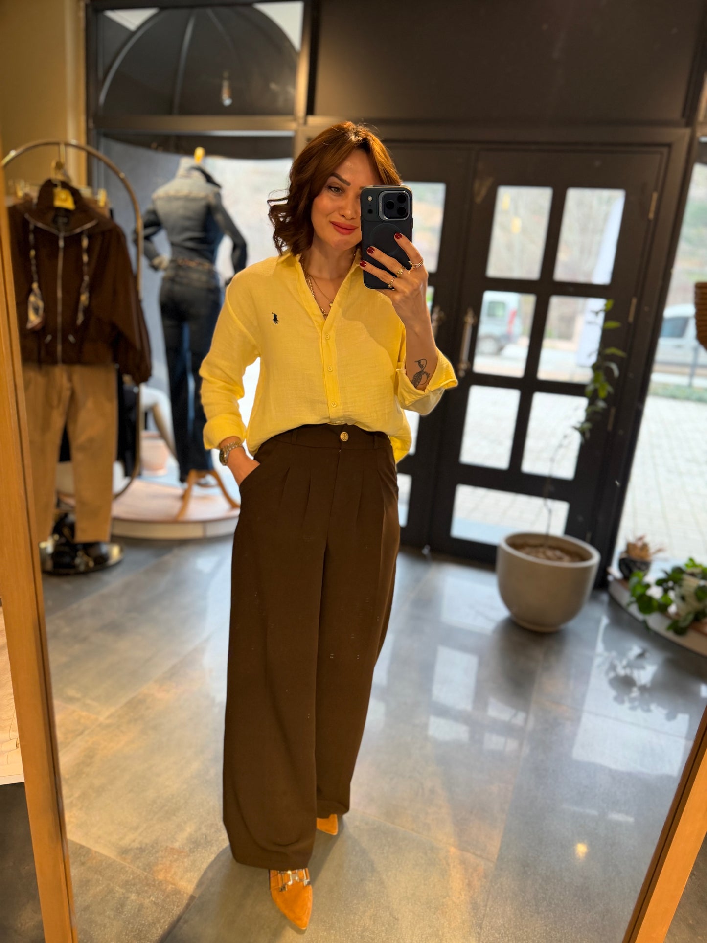 Rent Sarı Müslin Gömlek