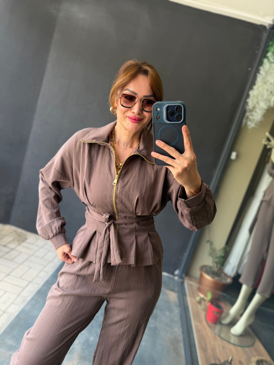 Kahve Kuşaklı Tensel Takım