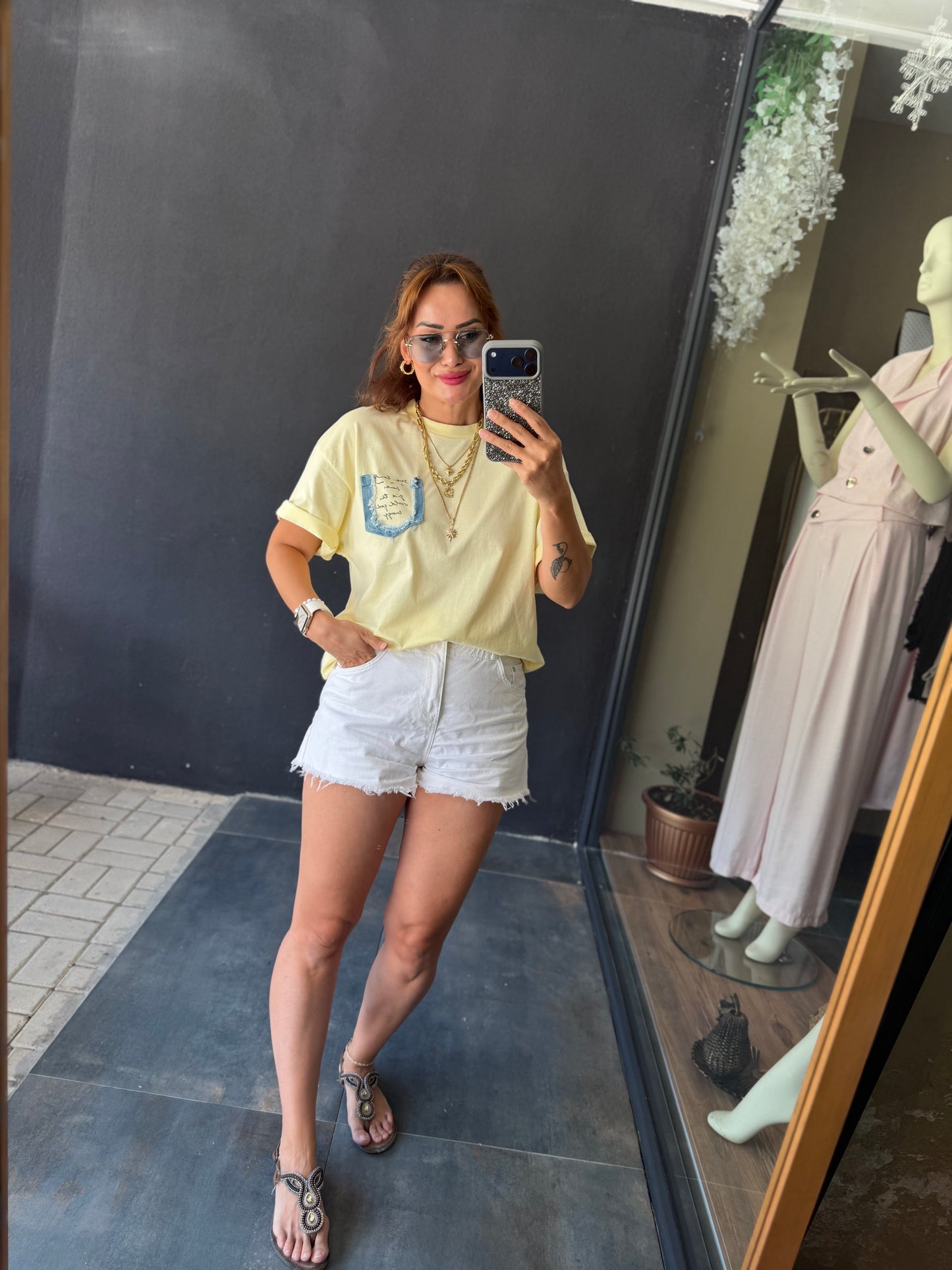 Solvane Sarı Cotton Tişört