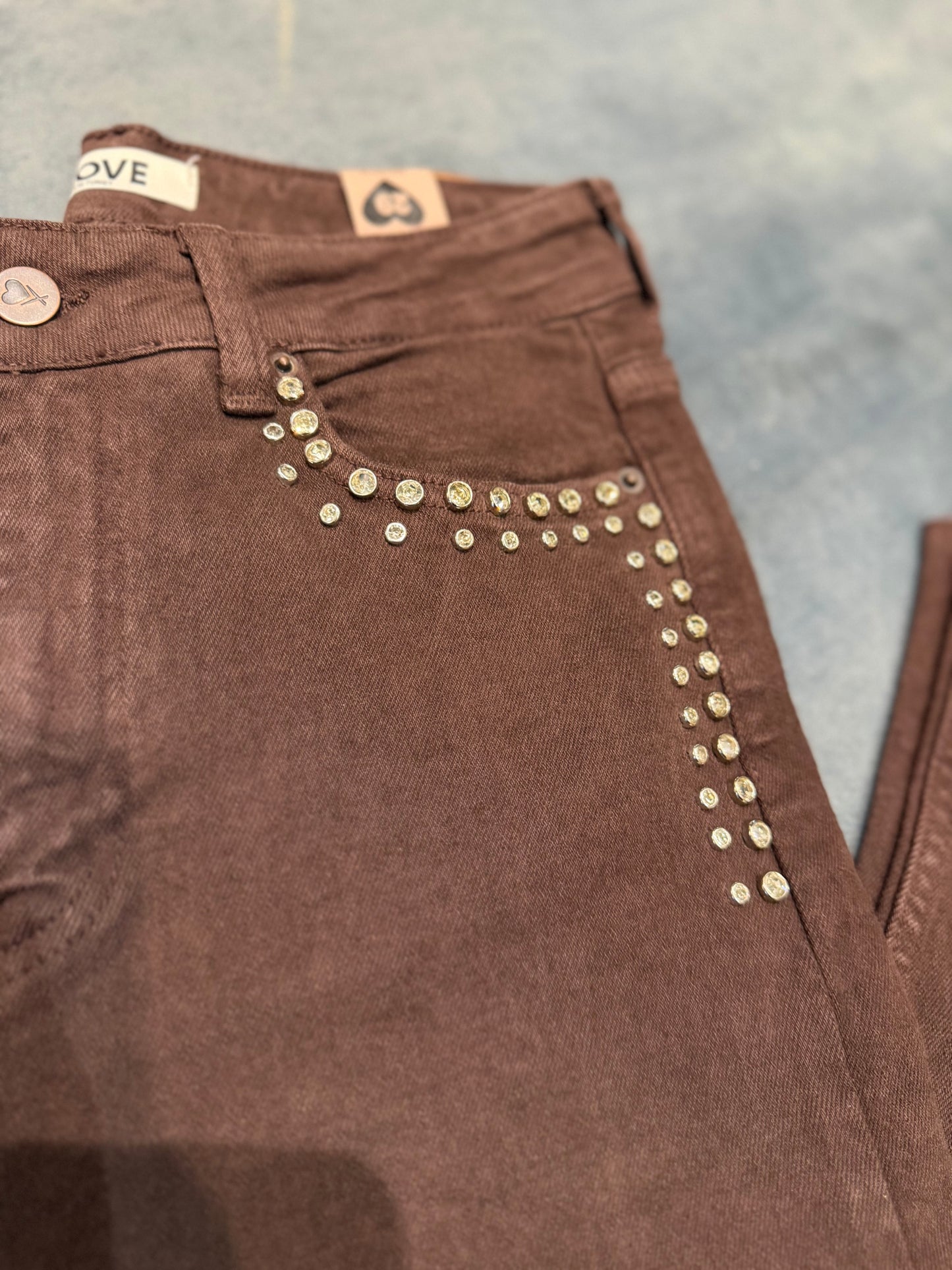Xlove Kahve Çift Taş Jean