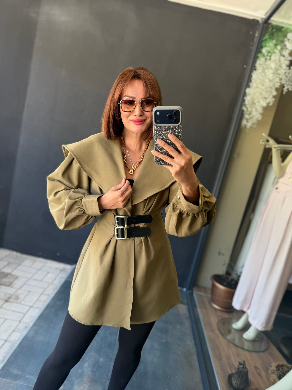 Almira Haki Trenchcoat