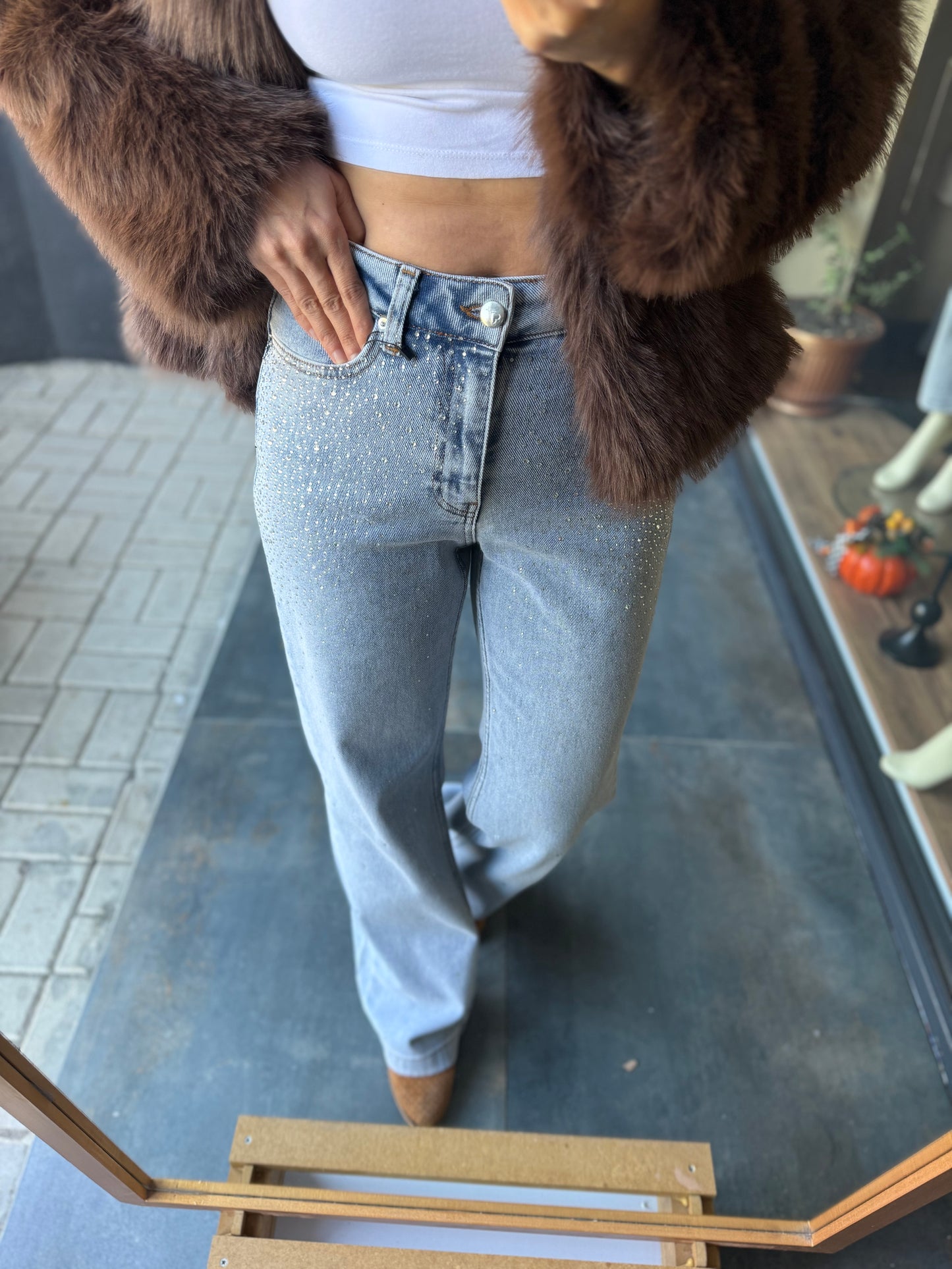 Xlove Boru Paça Taşlı New Jean