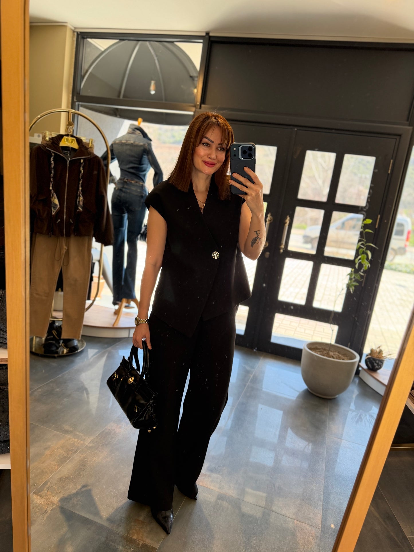 Miley Maskülen Siyah Krep Takım