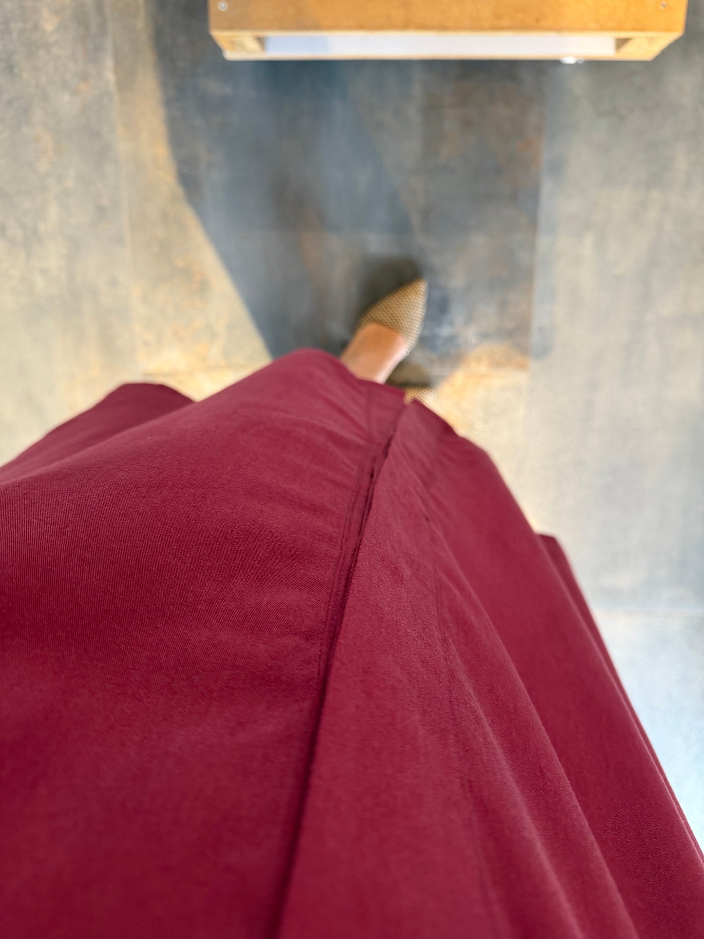 Farko Bordo Pamuklu Midi Boy Elbise