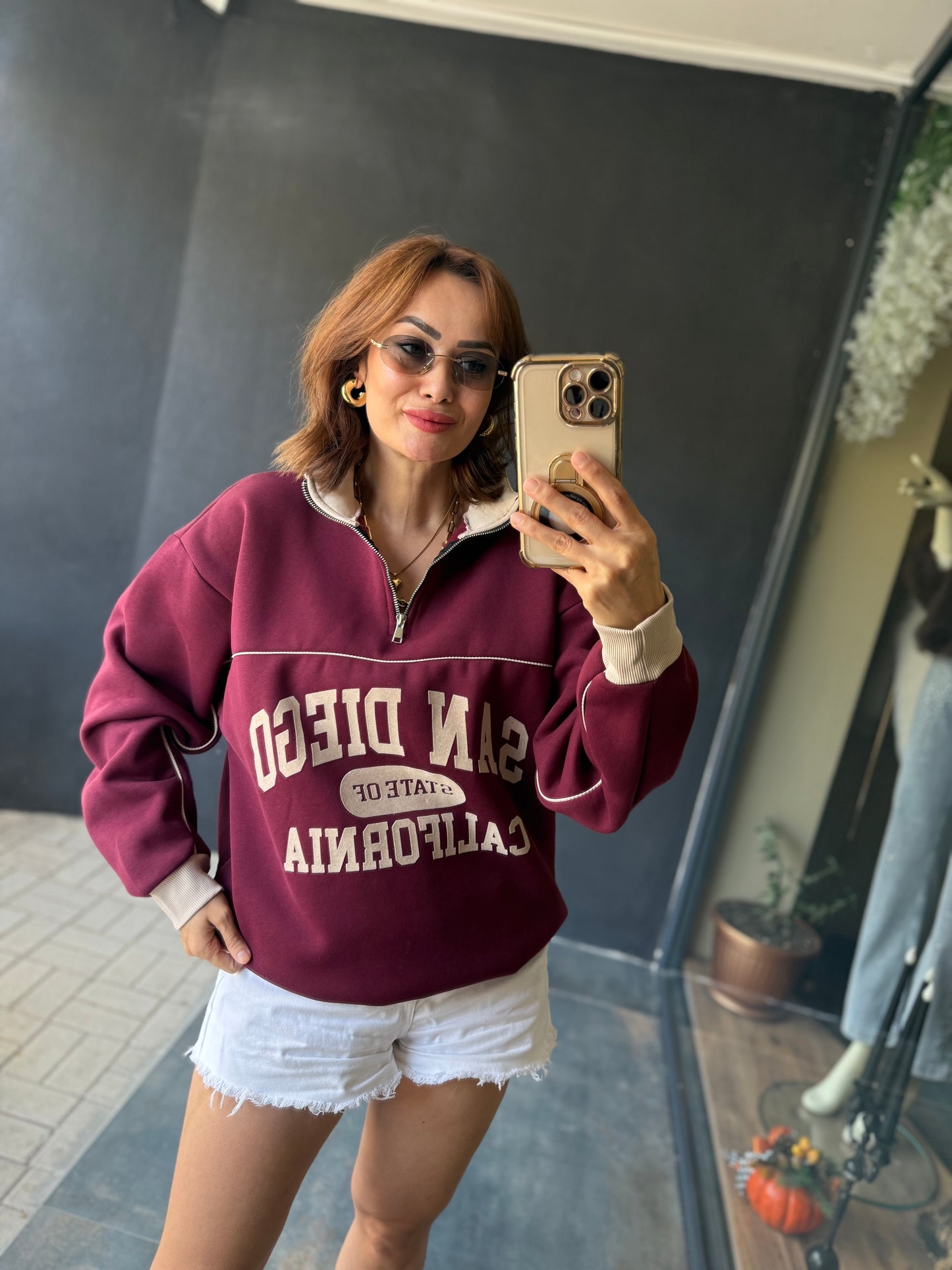 Muvy San Diego Bordo Sweatshirt