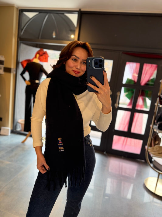 Gustor Lacivert Peluş Atkı