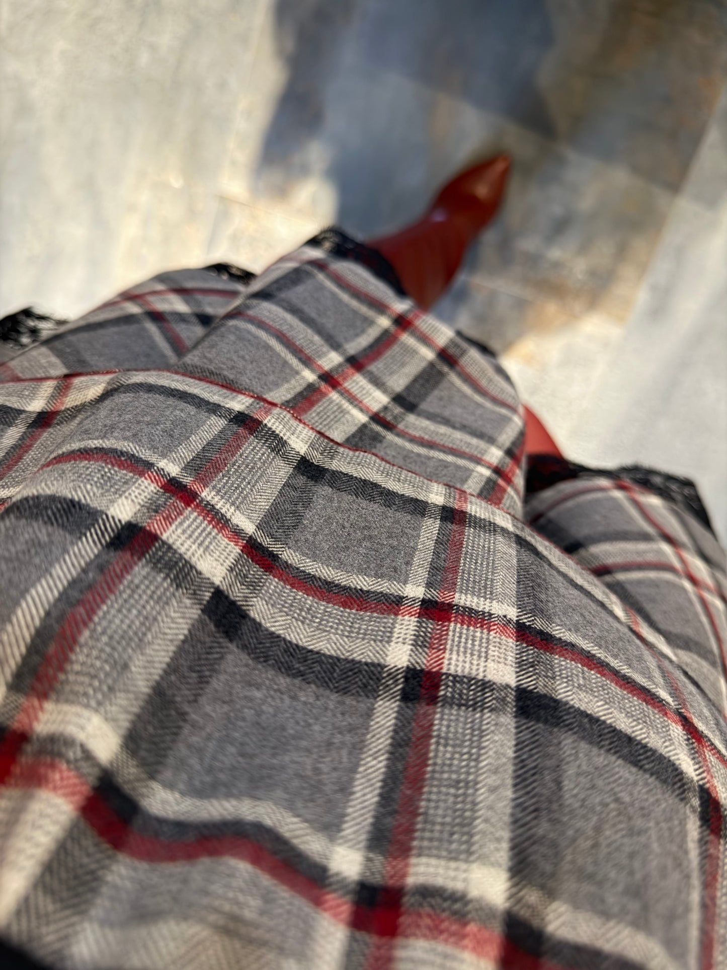 Livin Gri Kareli Etek