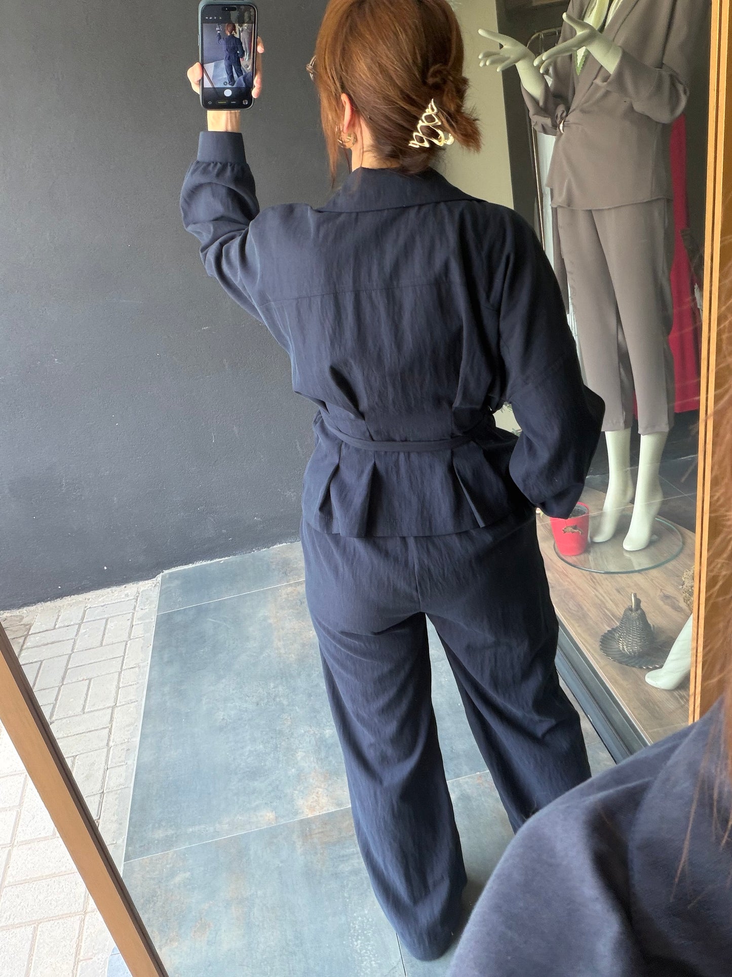 Lacivert Kuşaklı Tensel Takım