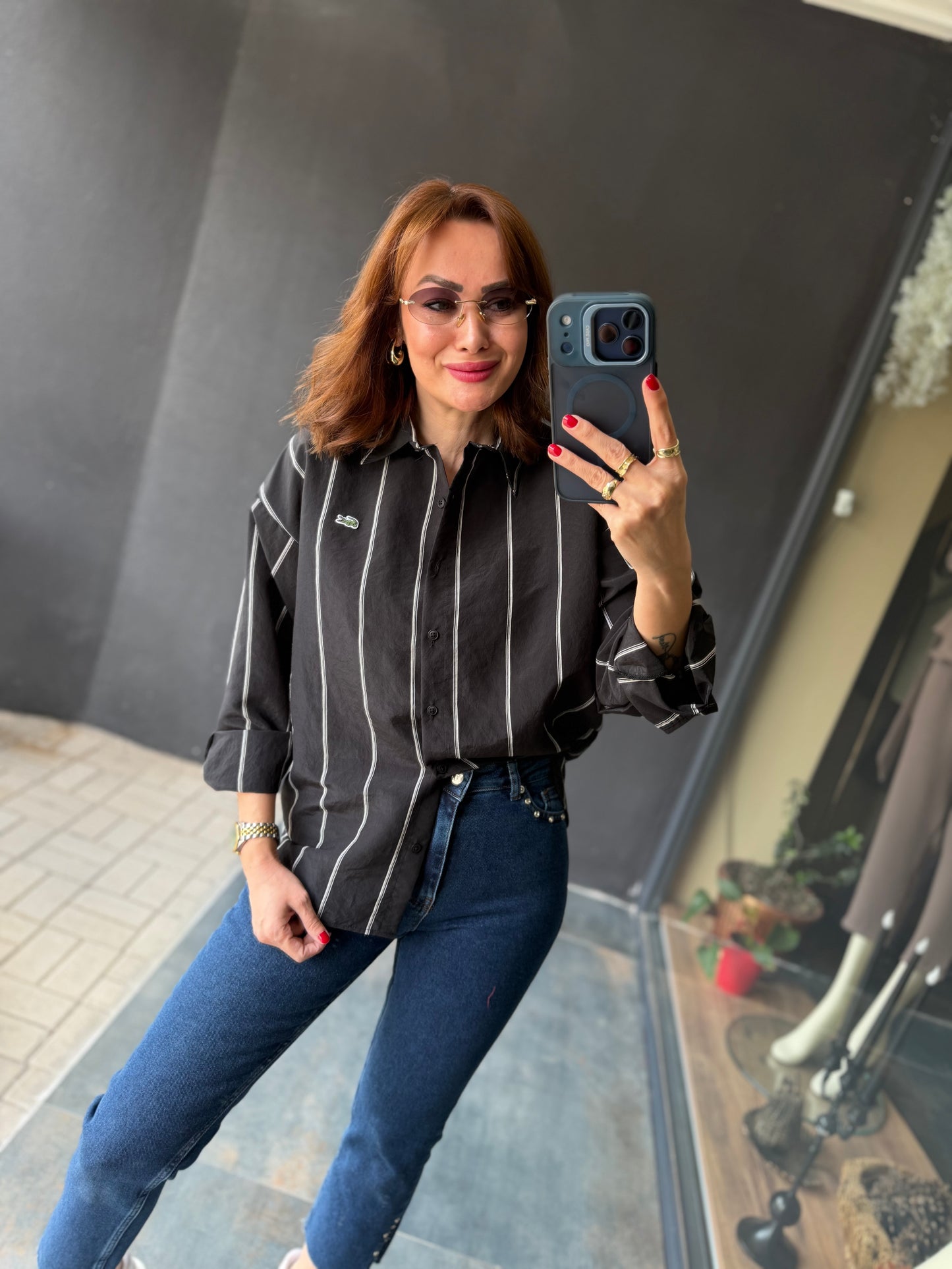 Tiante Siyah Tensel Gömlek