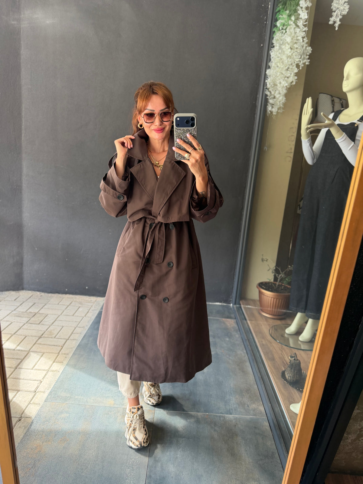 Alveron Kahve Oversize Trenchcoat
