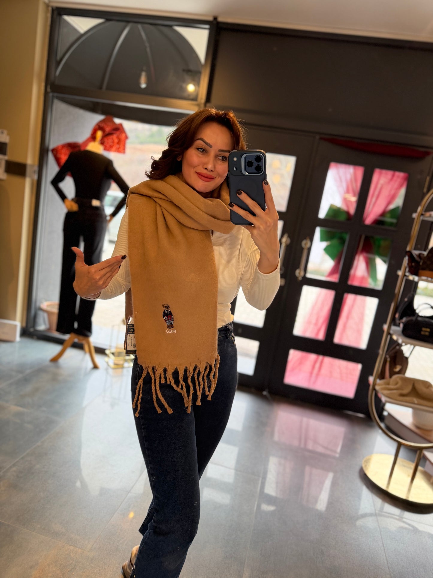 Gustor Camel Peluş Atkı