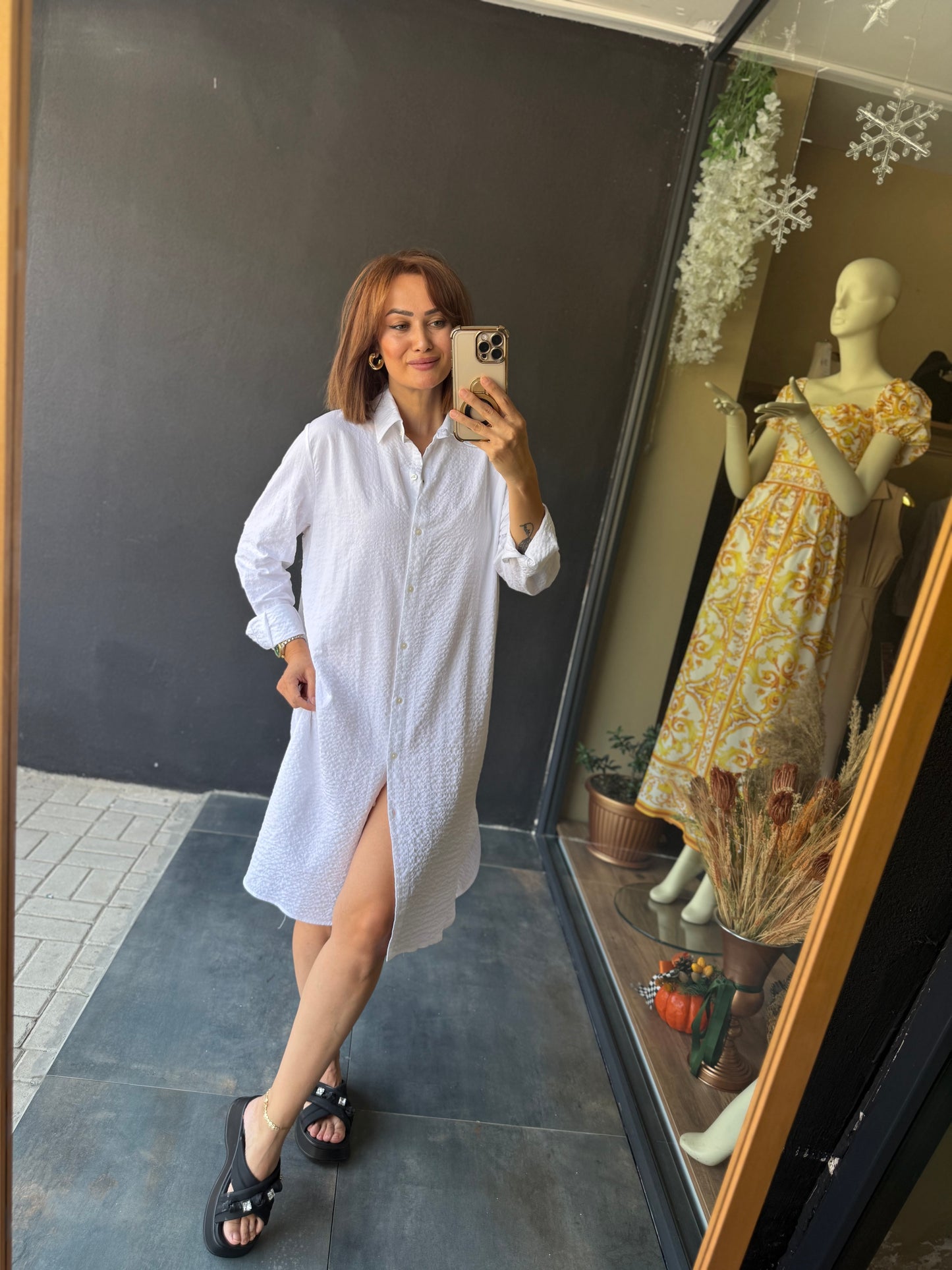 Purina Beyaz Gömlek & Tunik Elbise