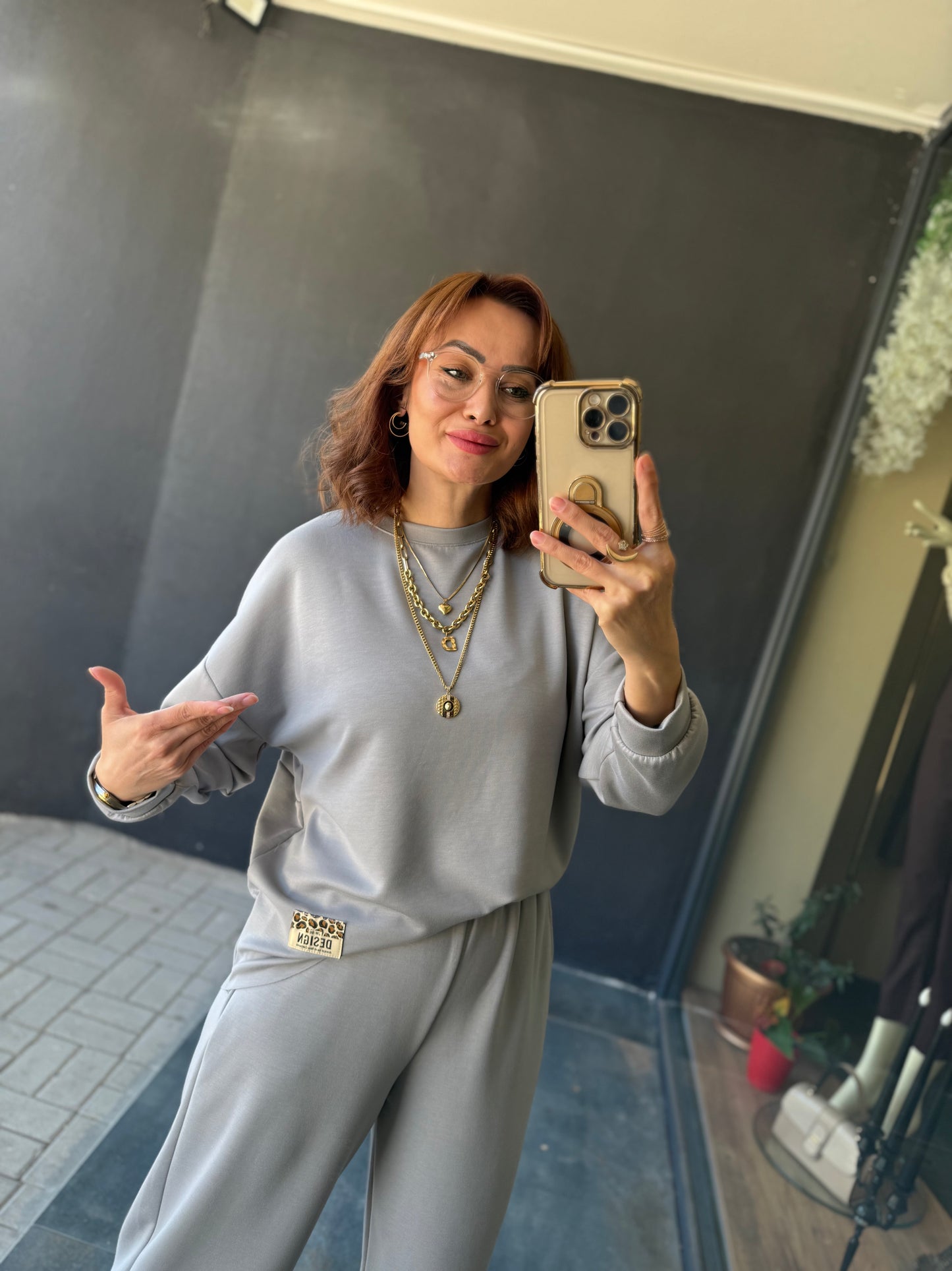 Şayza Gri Armalı Takım