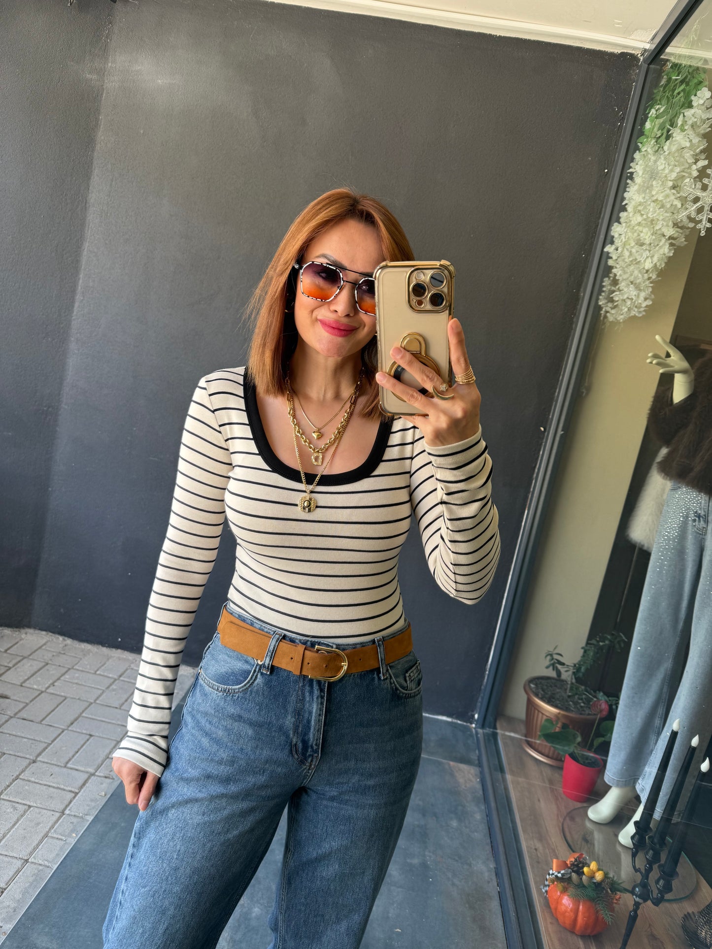 Hayko Çizgili Basic Bluz