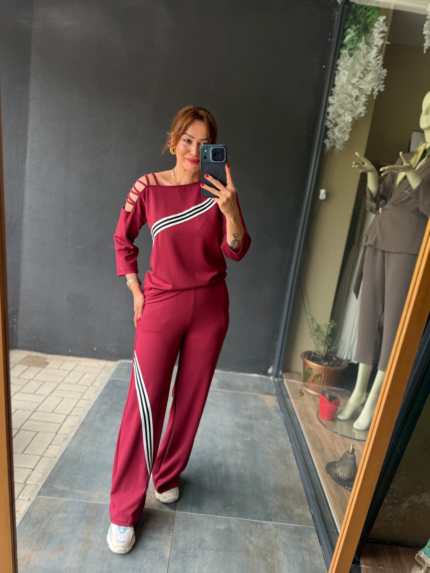 Tek Omuz İpli Modal Spor Takım Bordo