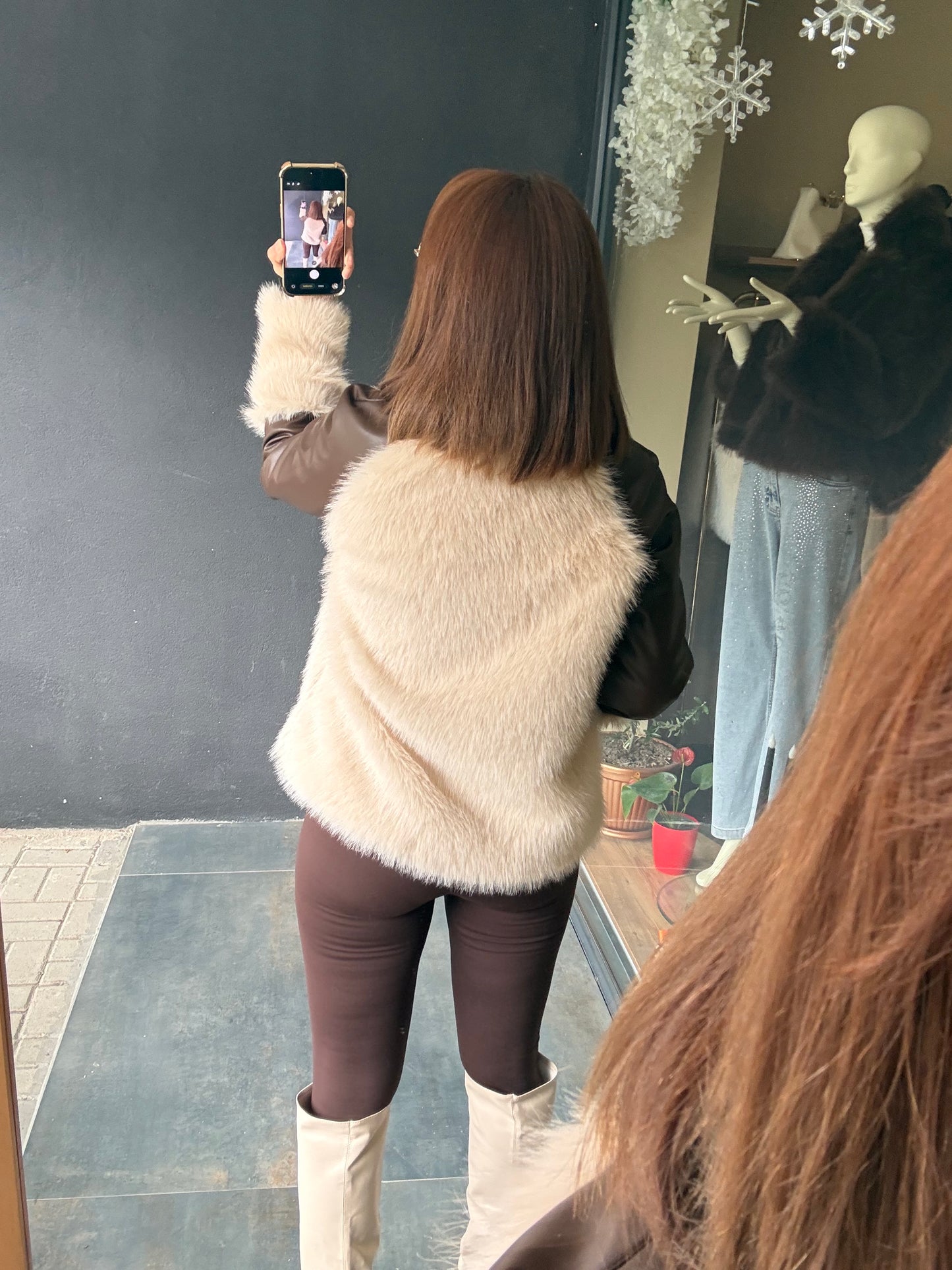 Deer Kahve Deri & Kürk Ceket