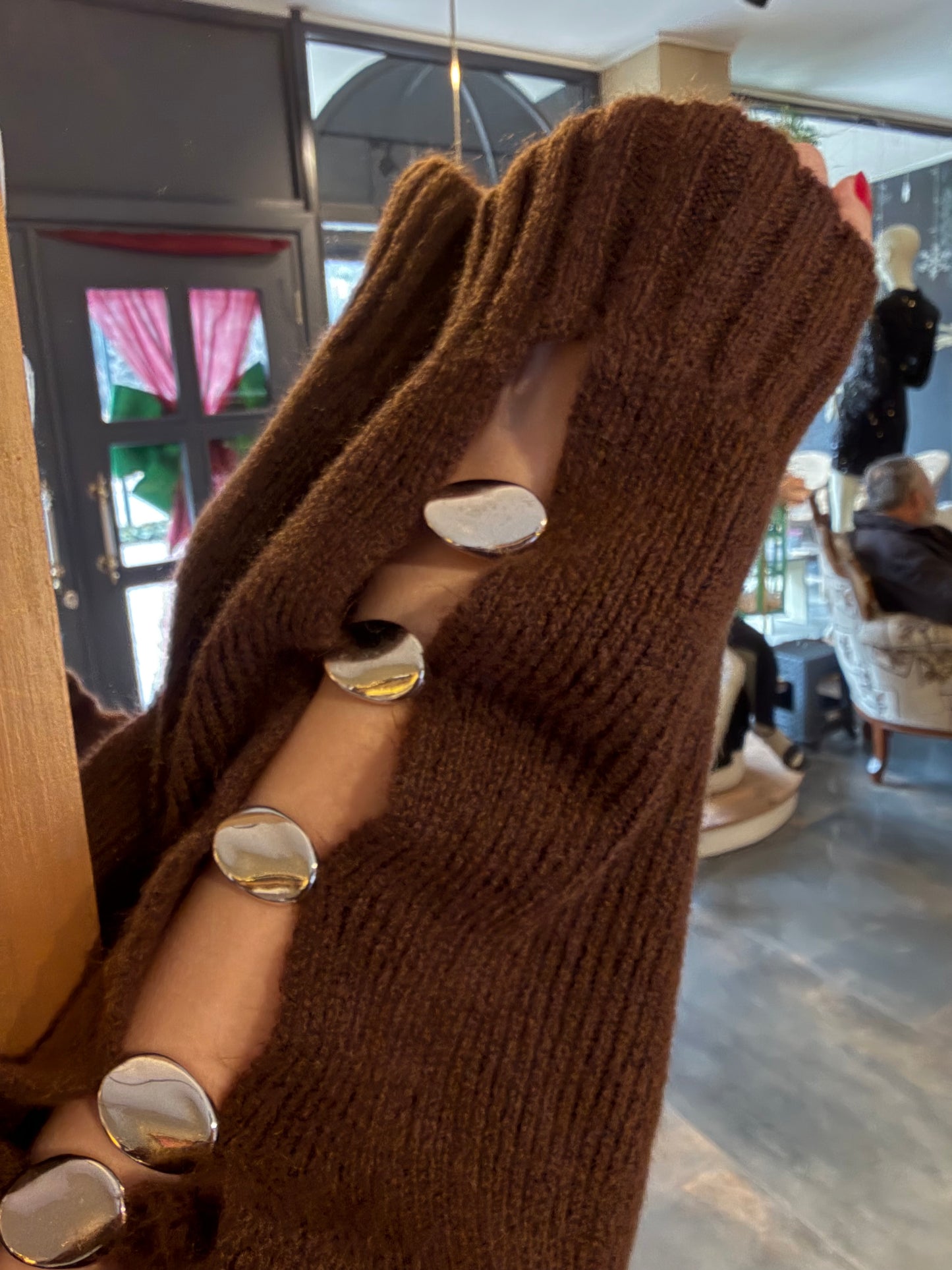 Beky Kahverengi Kaşmir Droplu Kazak