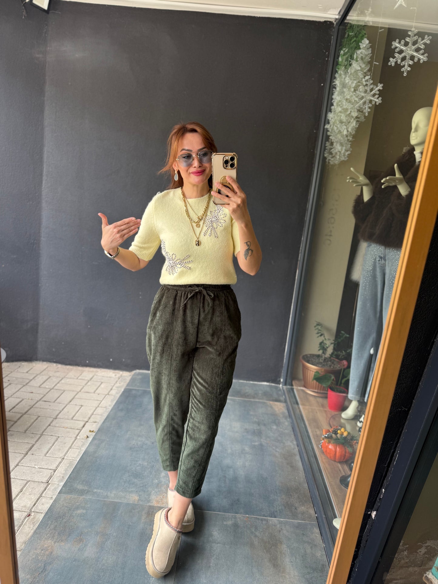 Sorry Haki Kadife Pantolon