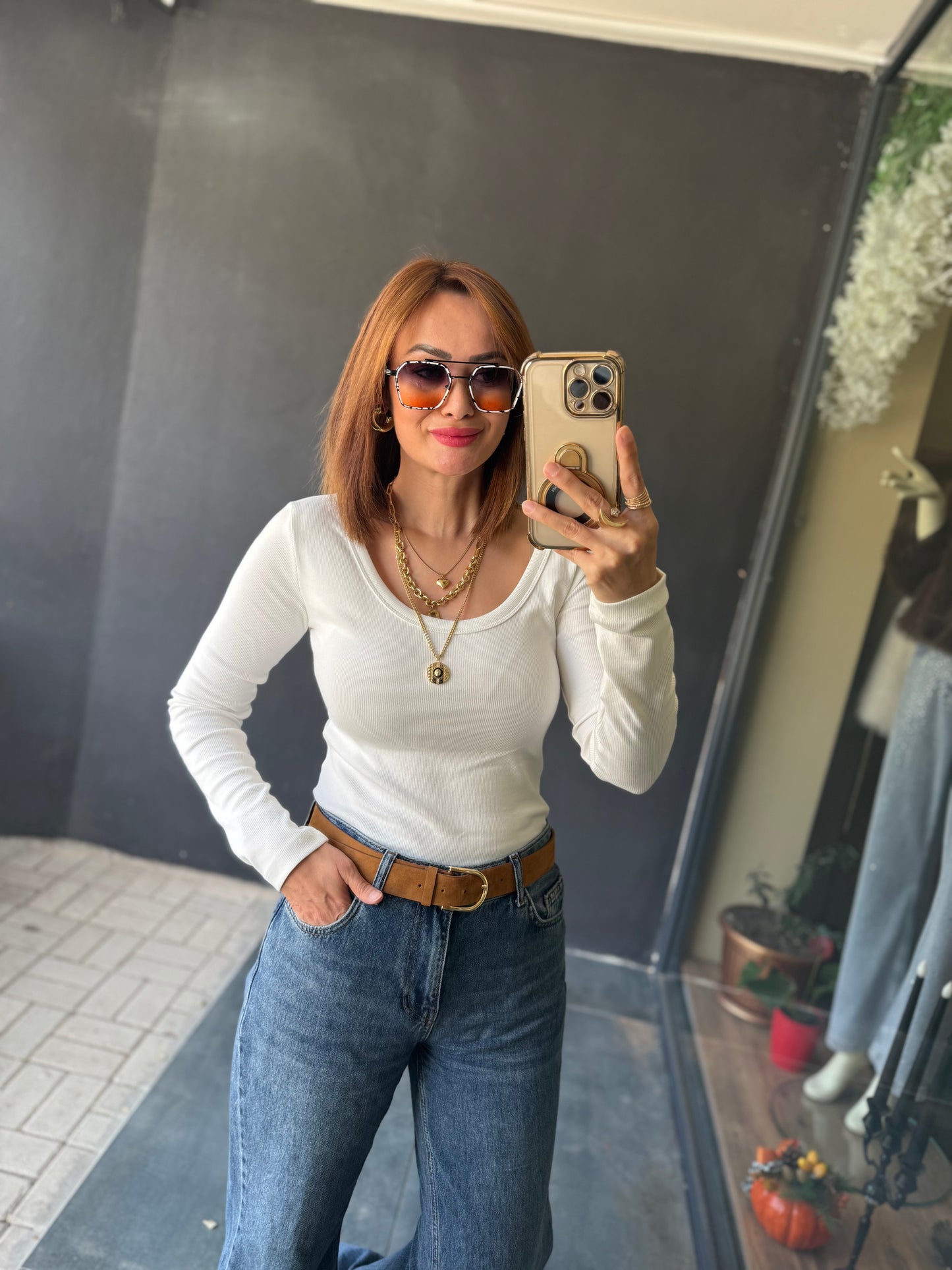 Hayko Beyaz Basic Bluz