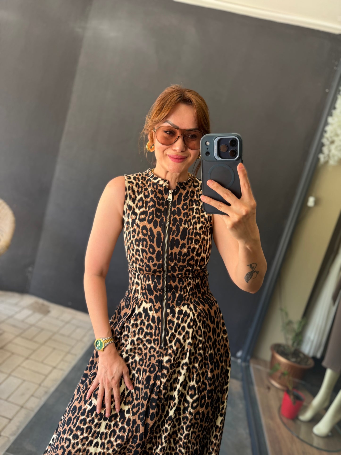 Leopar Jean Keten Elbise