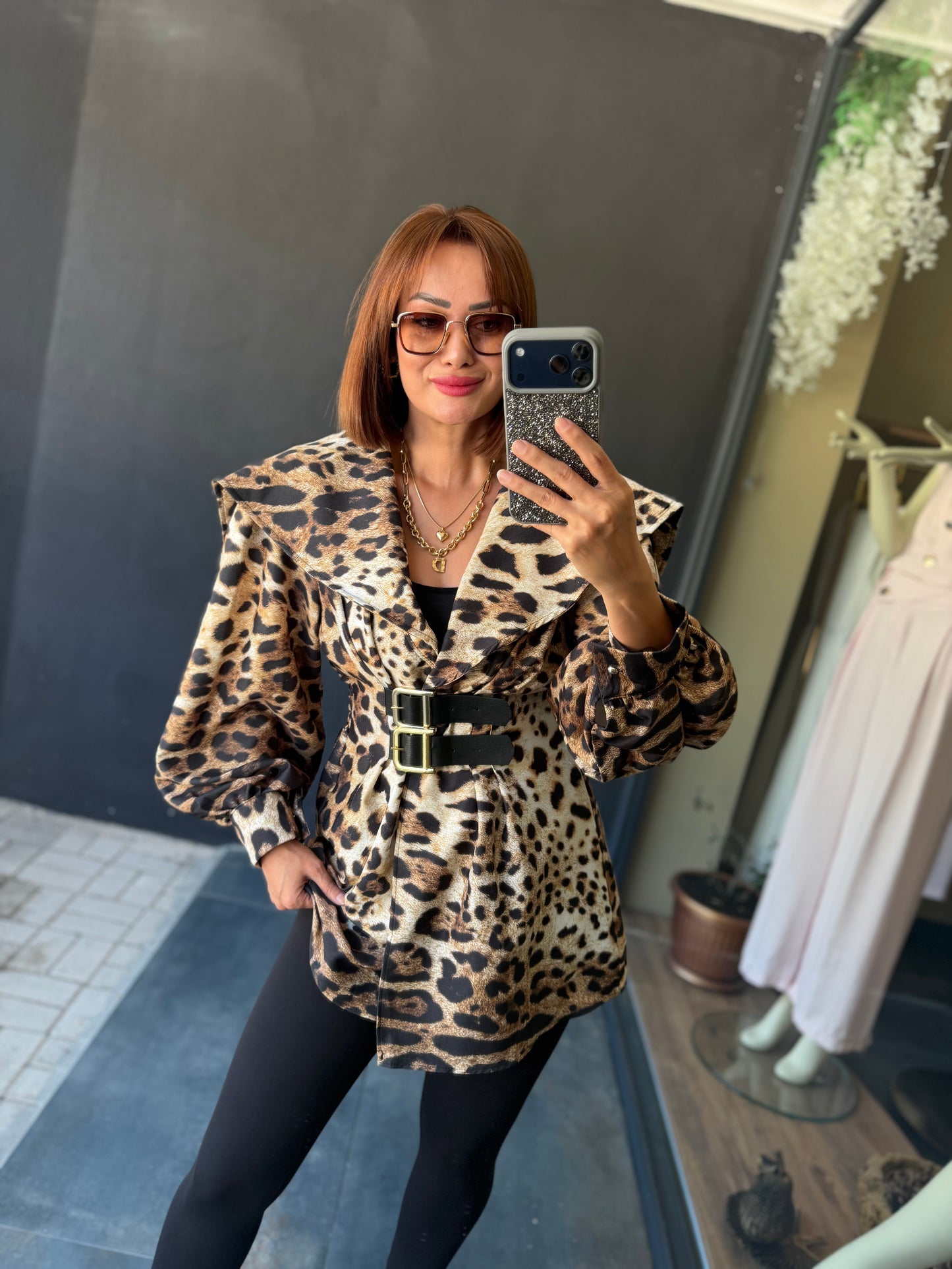 Almira Leopar Trenchcoat