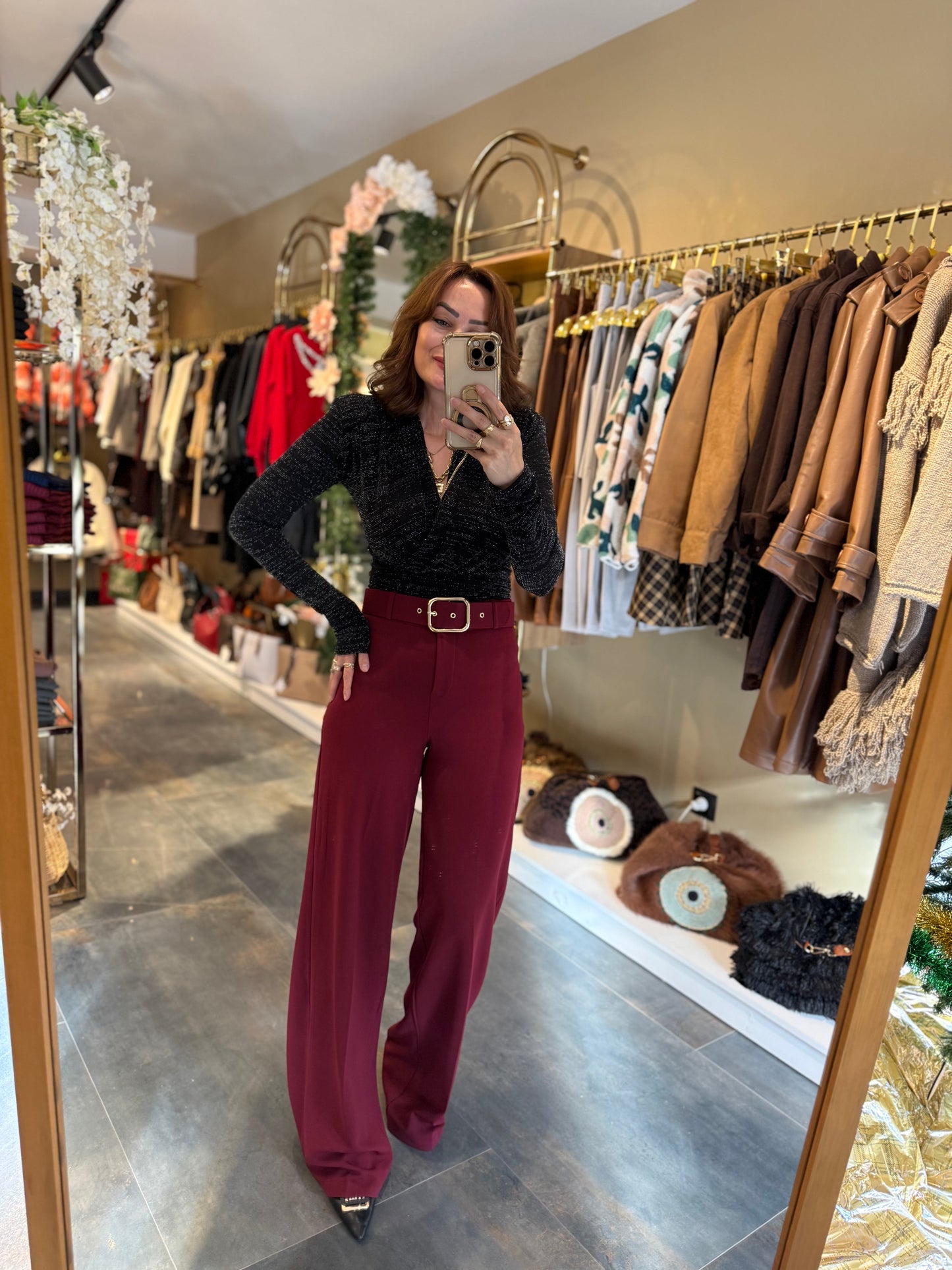 Moremos Bordo Kemerli Pantolon