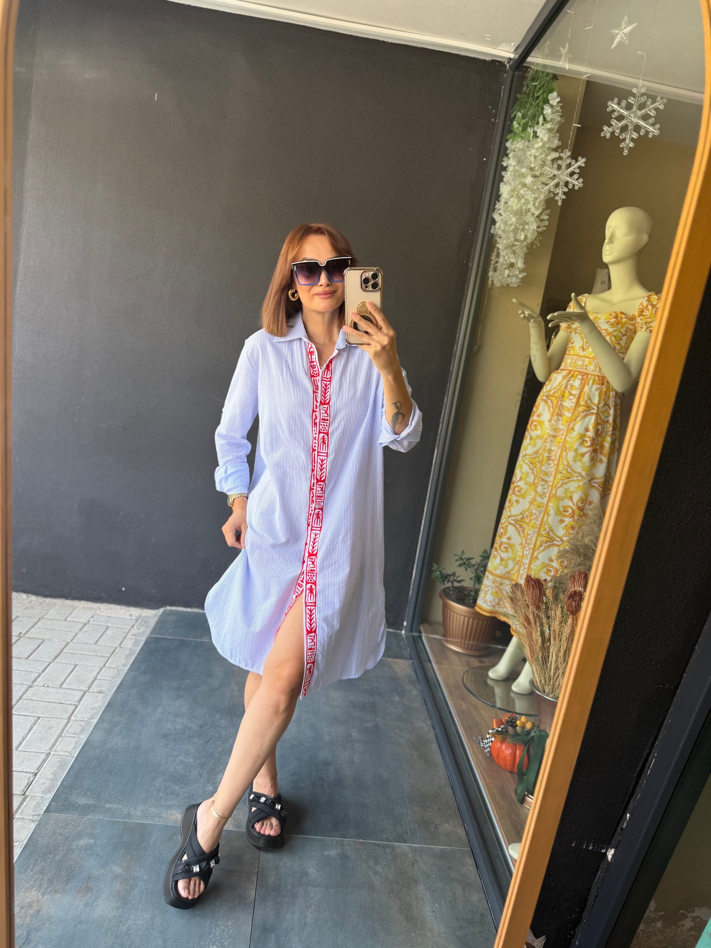 Purina Çizgili Gömlek Tunik &Elbise