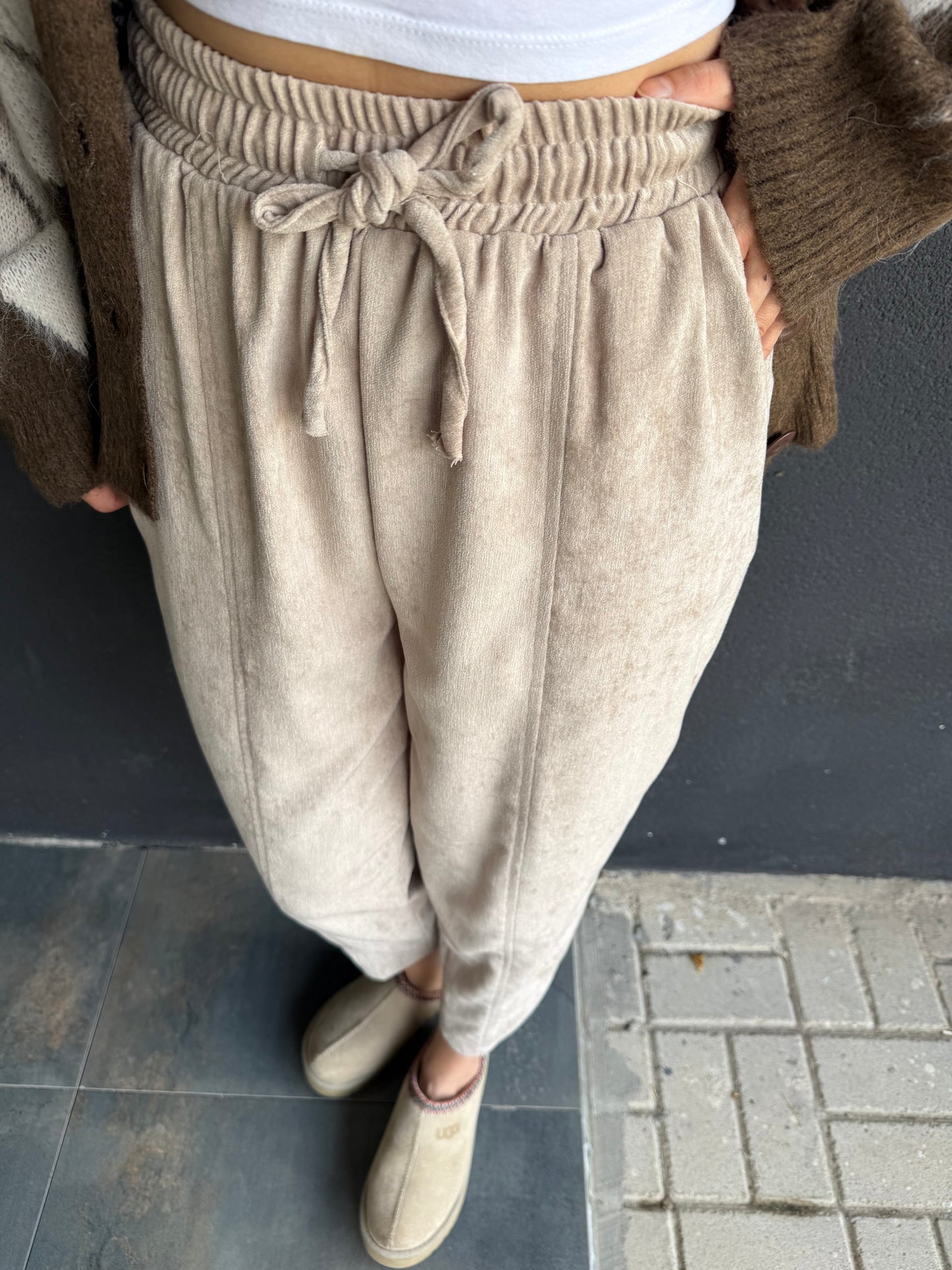 Sory Bej Kadife Pantolon