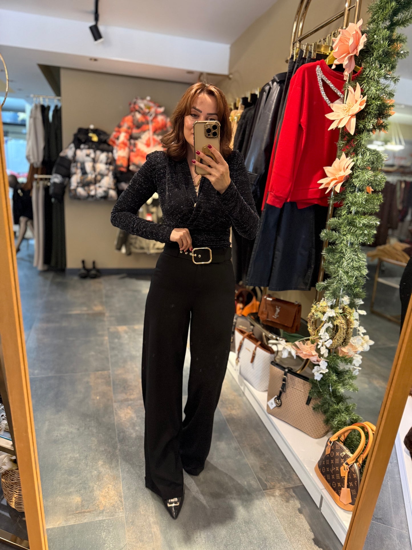 Moremos Siyah Kemerli Pantolon