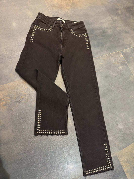 Xlove Siyah Çift Taş İşleme Jean