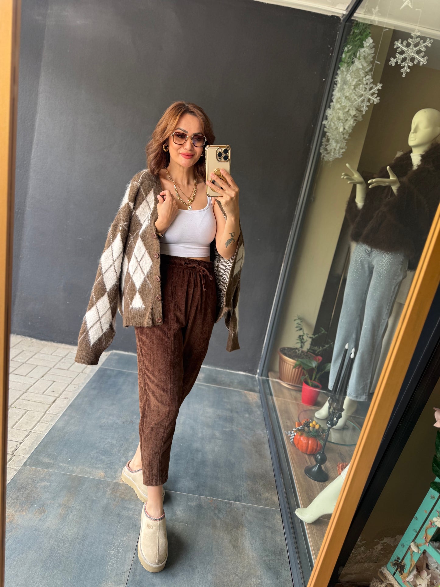 Sory Kahve Kadife Pantolon