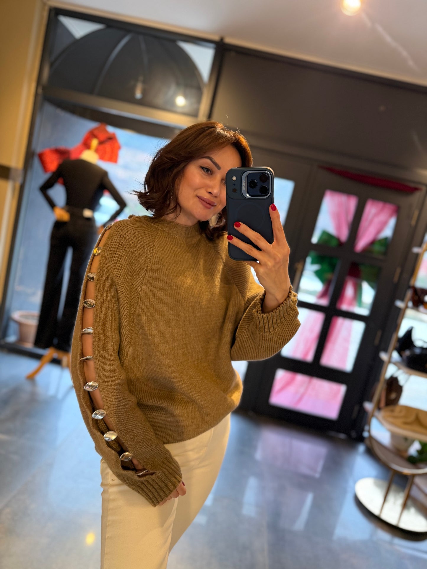 Beky Camel Kaşmir Droplu Kazak