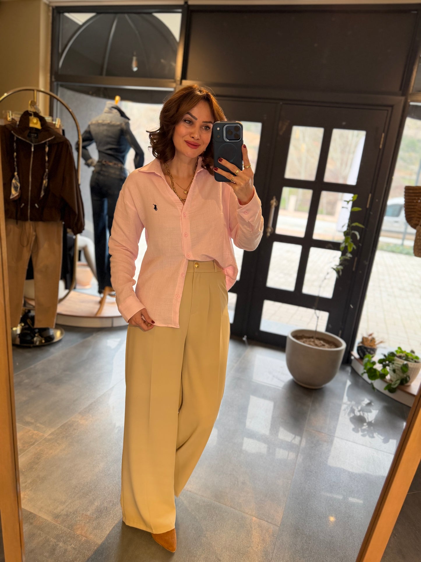 Rent Pembe Müslin Gömlek