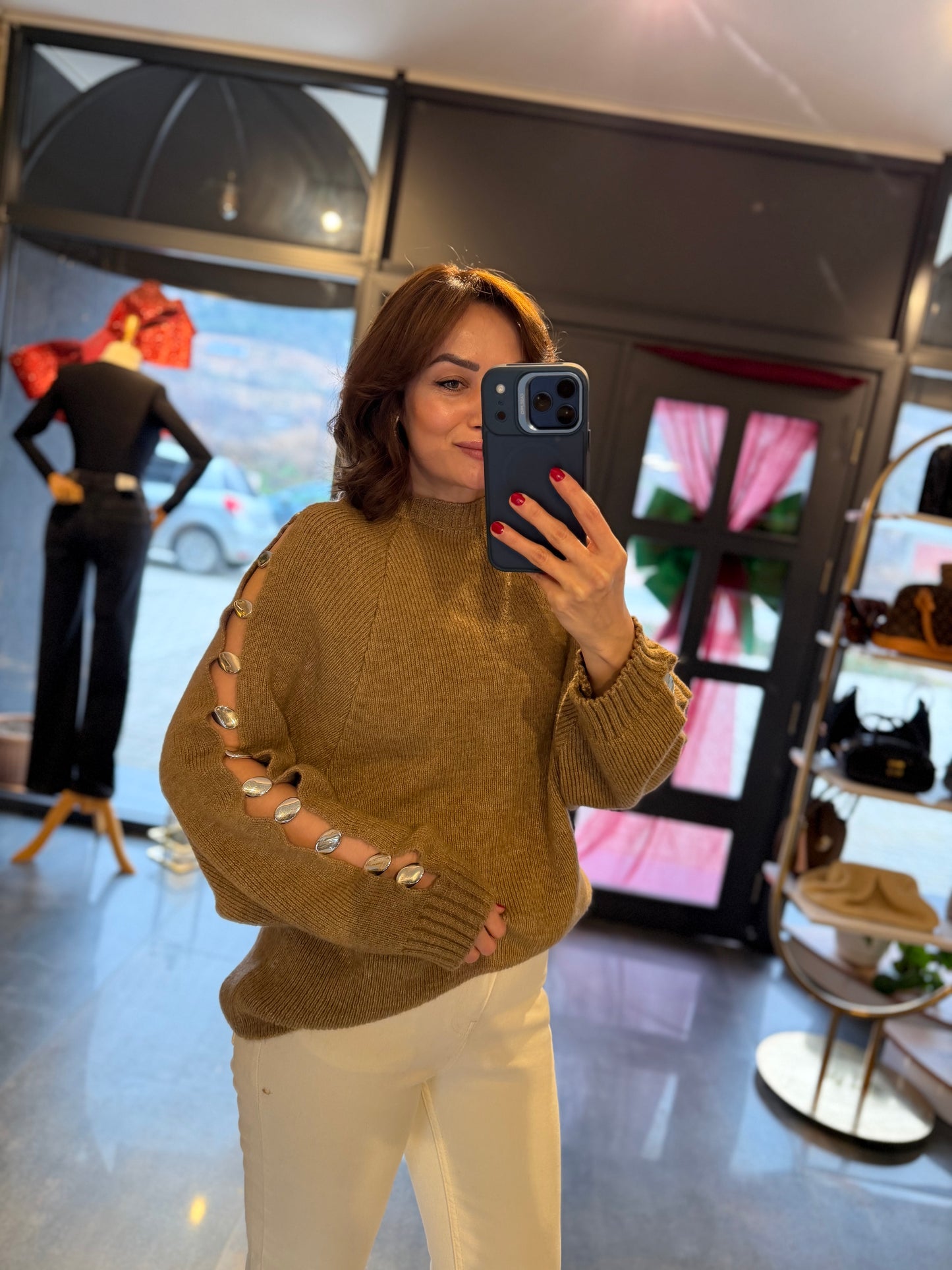 Beky Camel Kaşmir Droplu Kazak