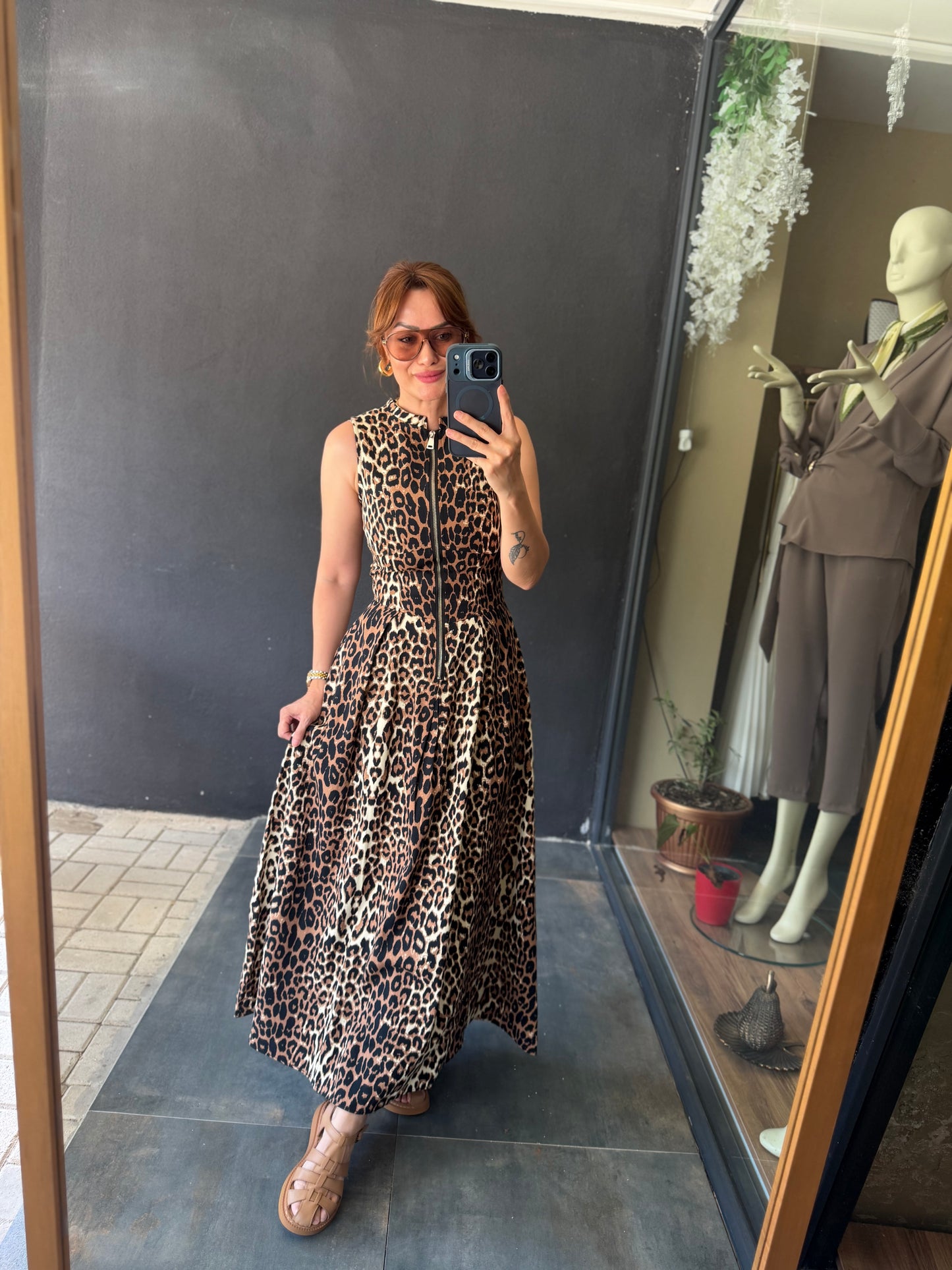 Leopar Jean Keten Elbise