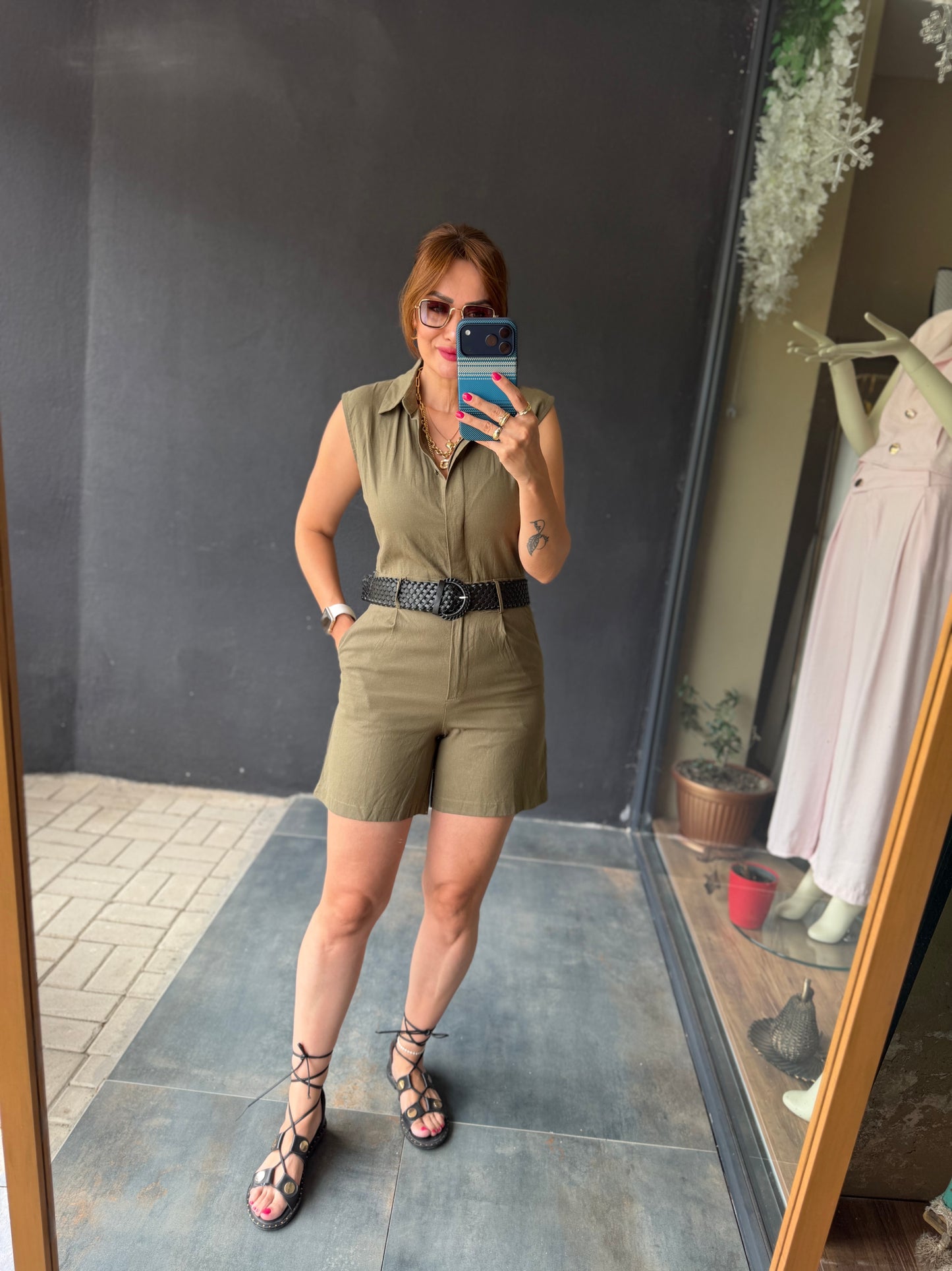 Haki Keten Blush Tulum