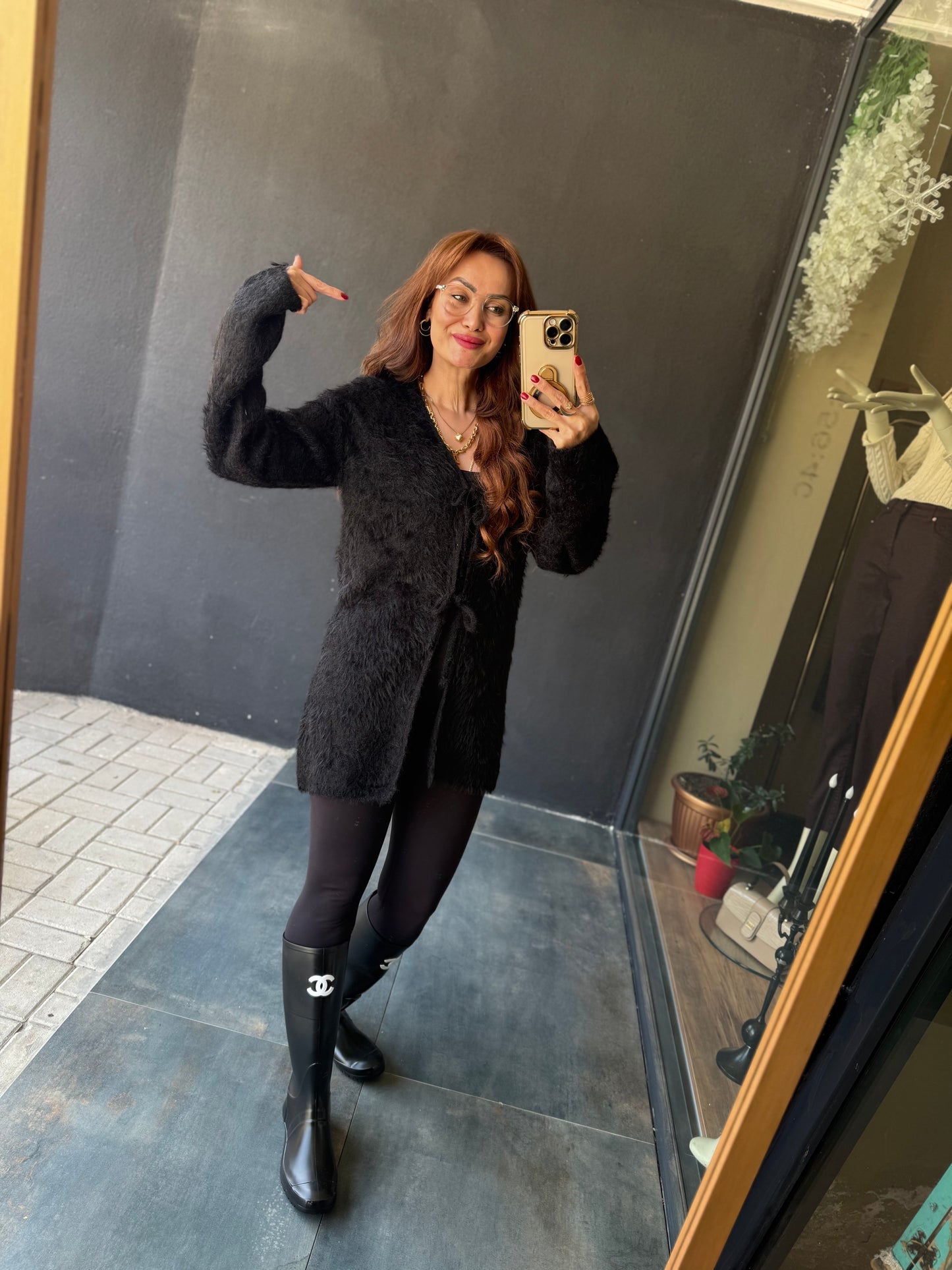 Wouy Siyah Yumoş Hırka