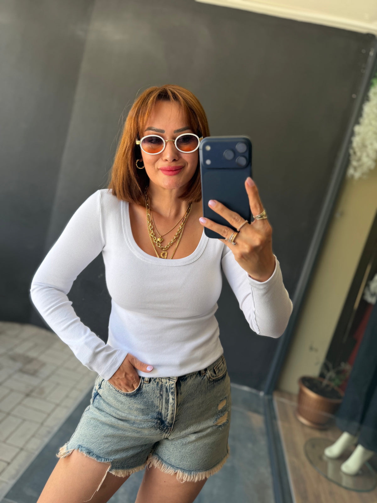 Norevia Beyaz U Yaka Body