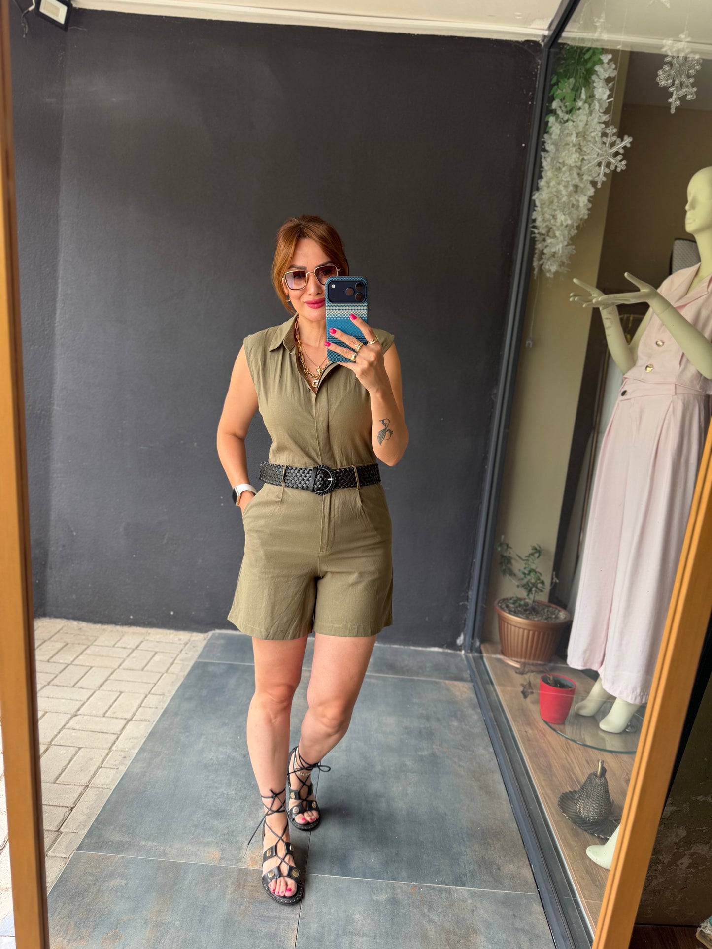 Haki Keten Blush Tulum