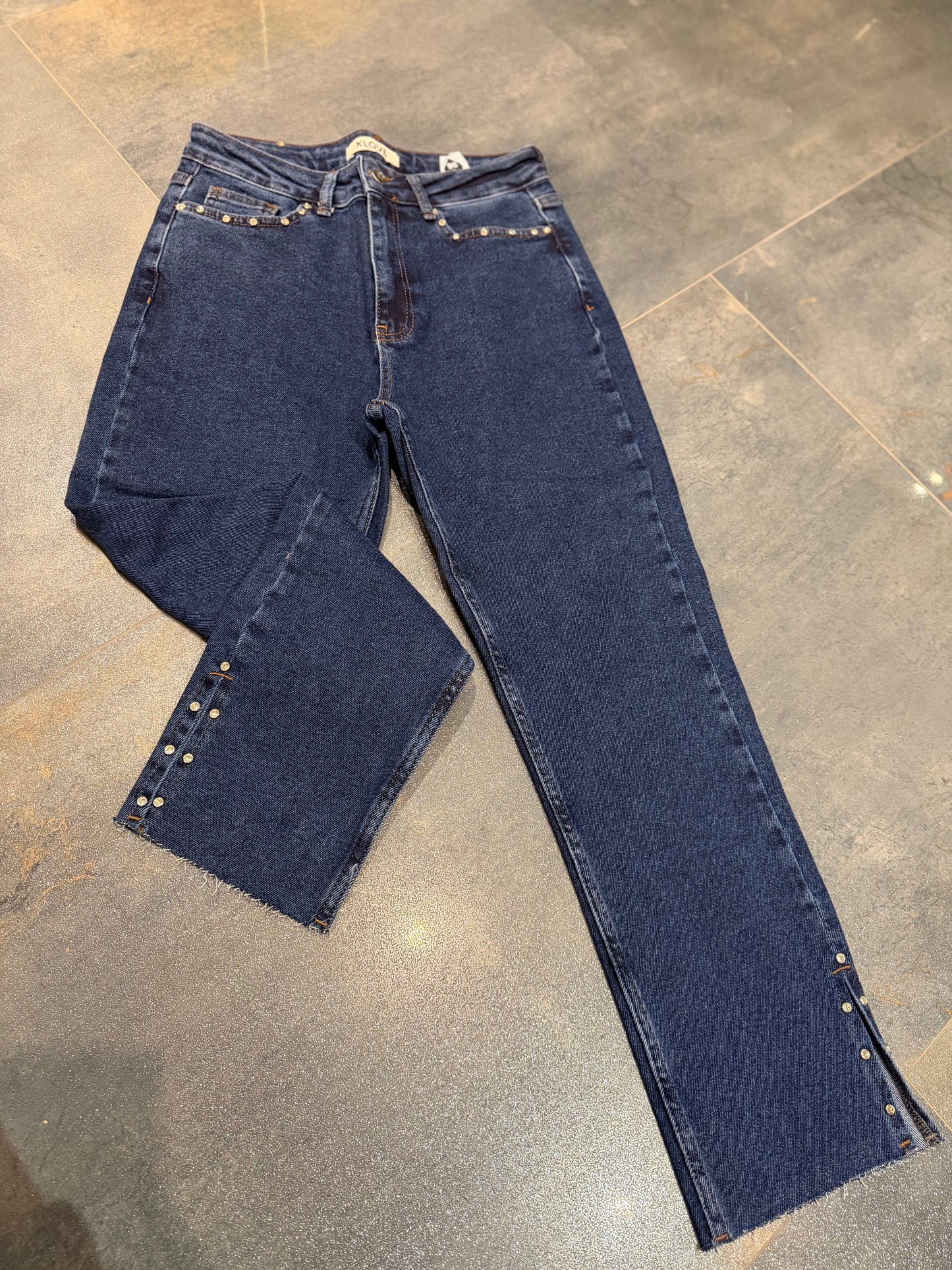 Xlove Mavi Tek Taş İşleme Jean