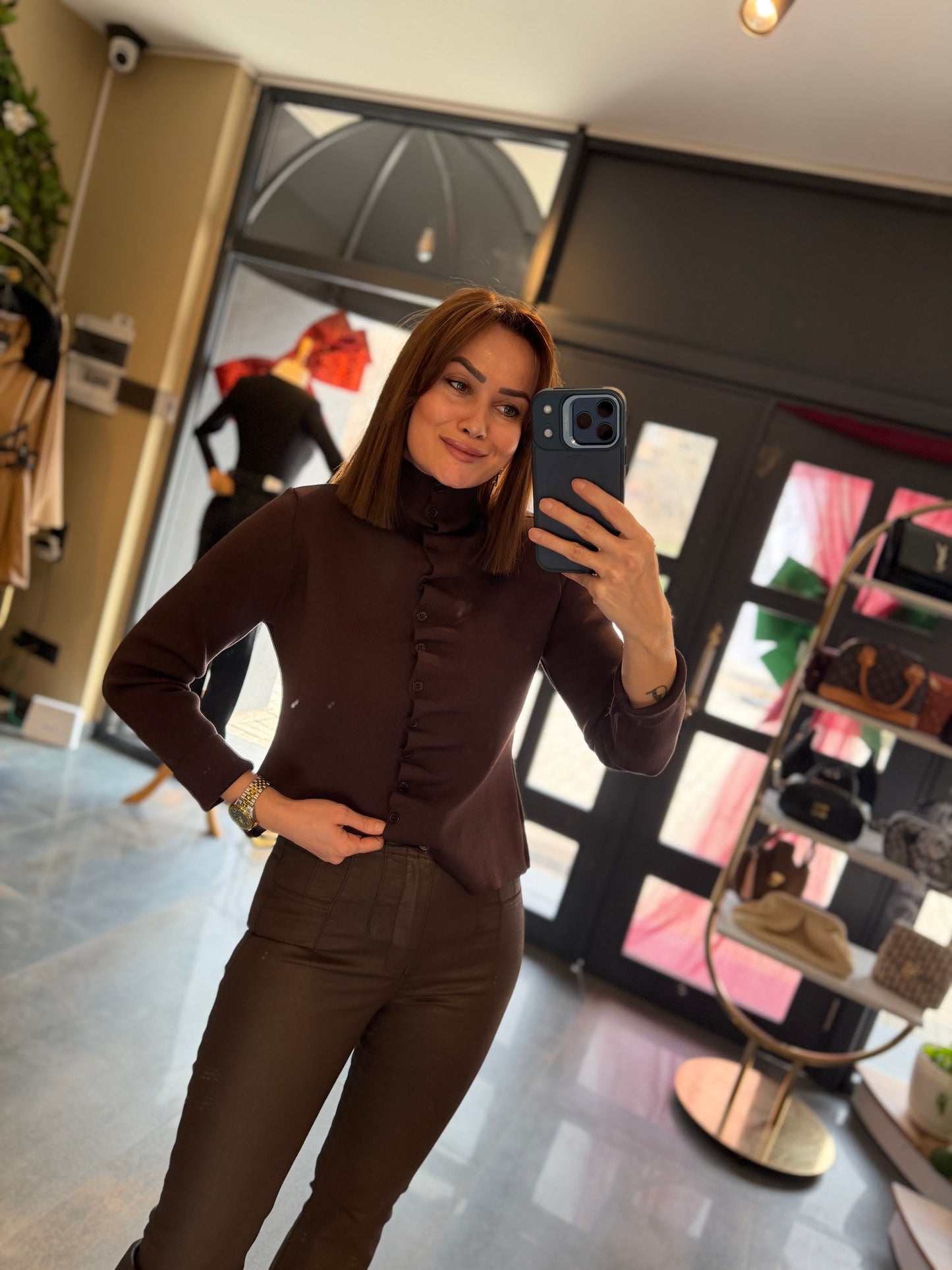 Vestido Elit Triko Kahve Bluz