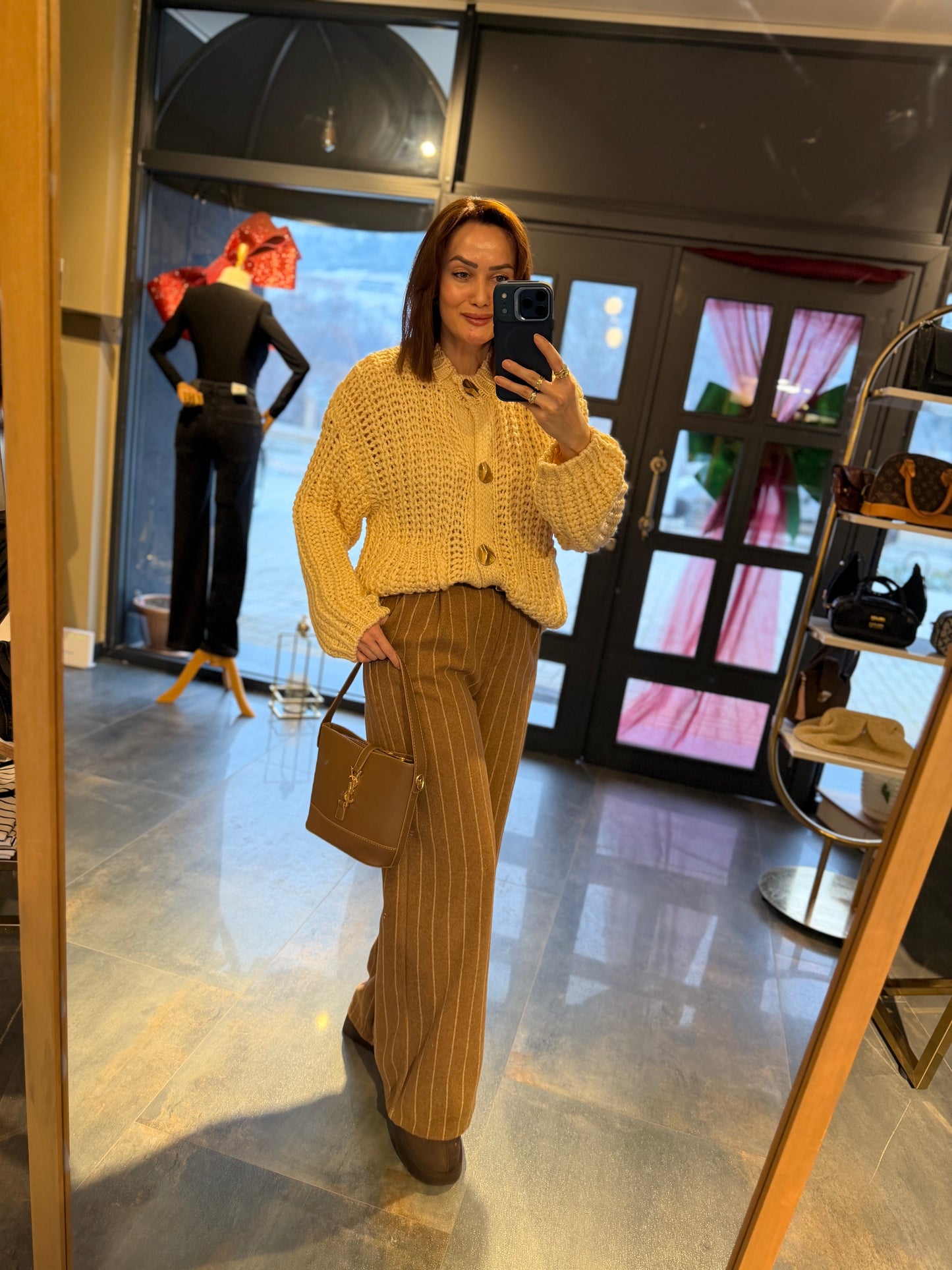 Elegance Kahve Kaşe Pantolon